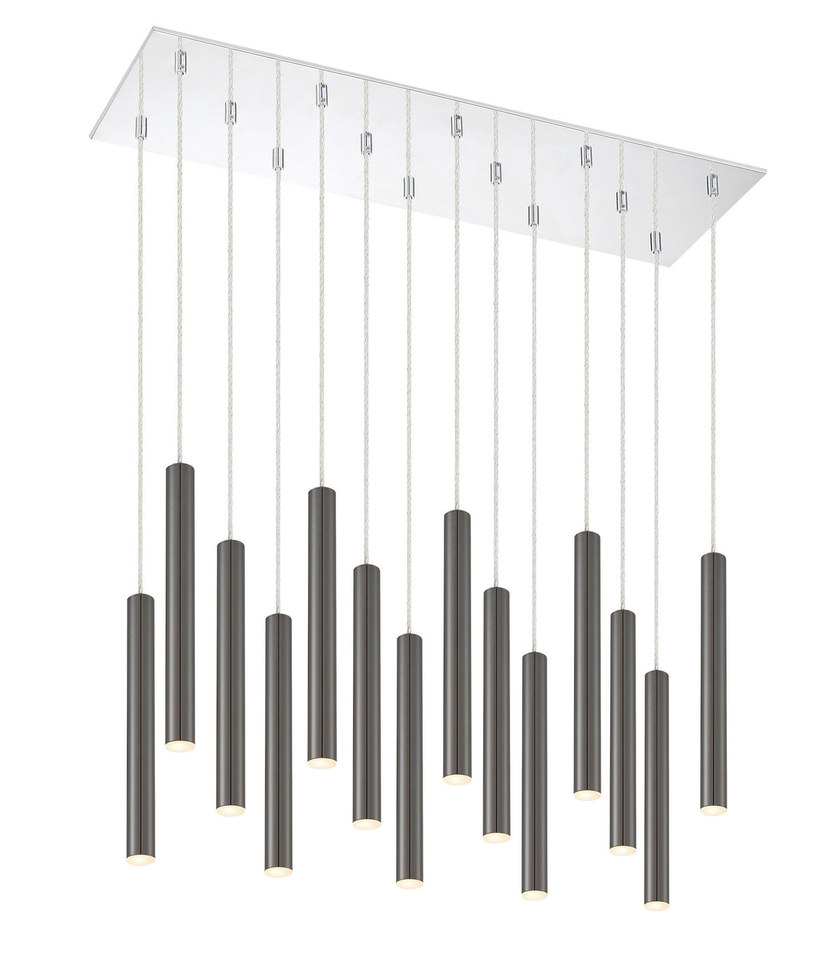 Suspension linéaire Forest — 2-Tier 14 lumières Noir perle, 12" – Z-Lite