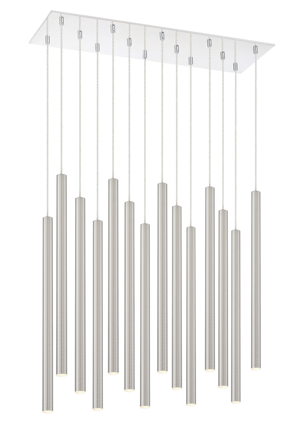 Suspension linéaire Forest — 2-Tier 14 lumières Nickel brossé, 24" – vue 2