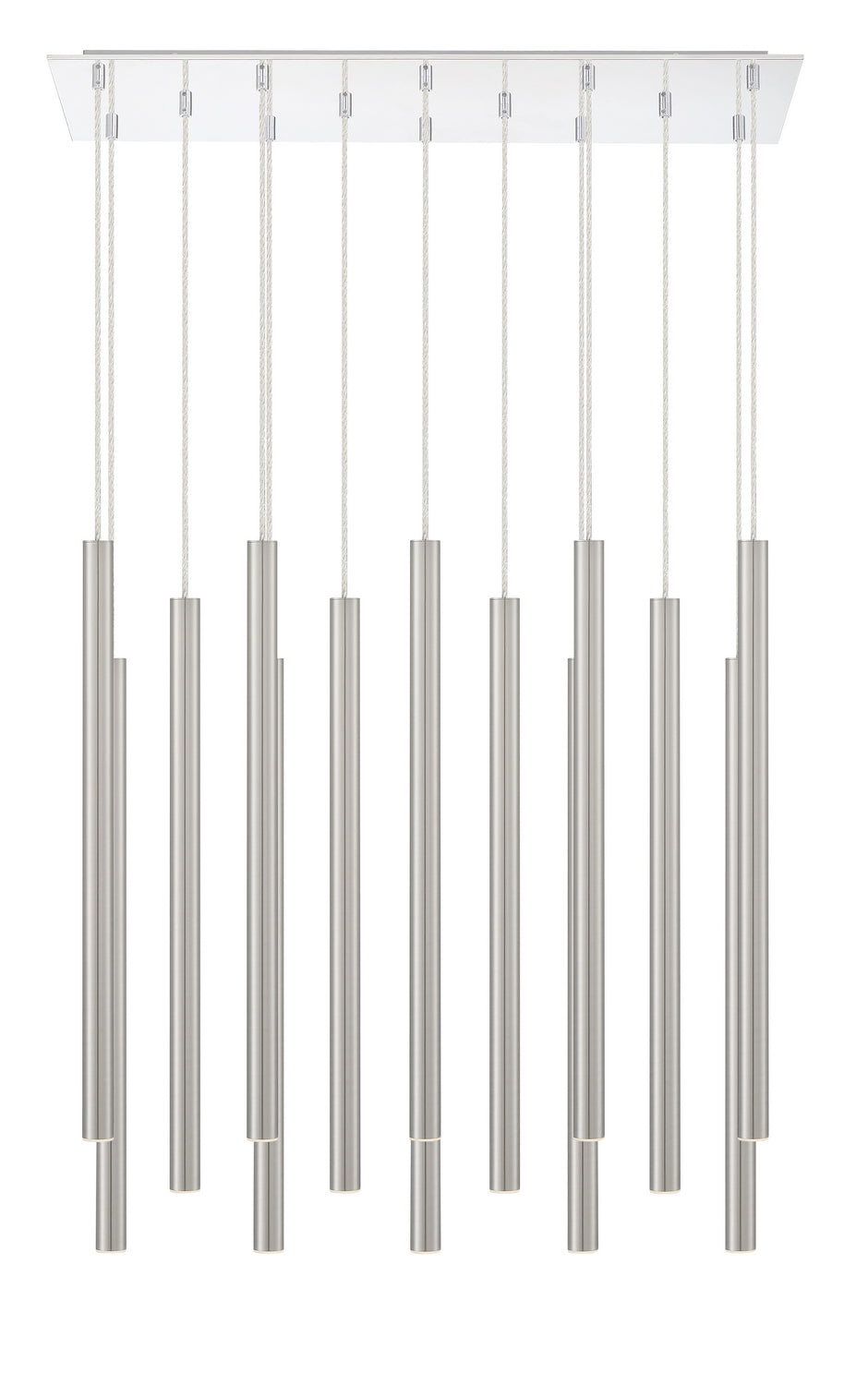 Suspension linéaire Forest — 2-Tier 14 lumières Nickel brossé, 24" – vue 3