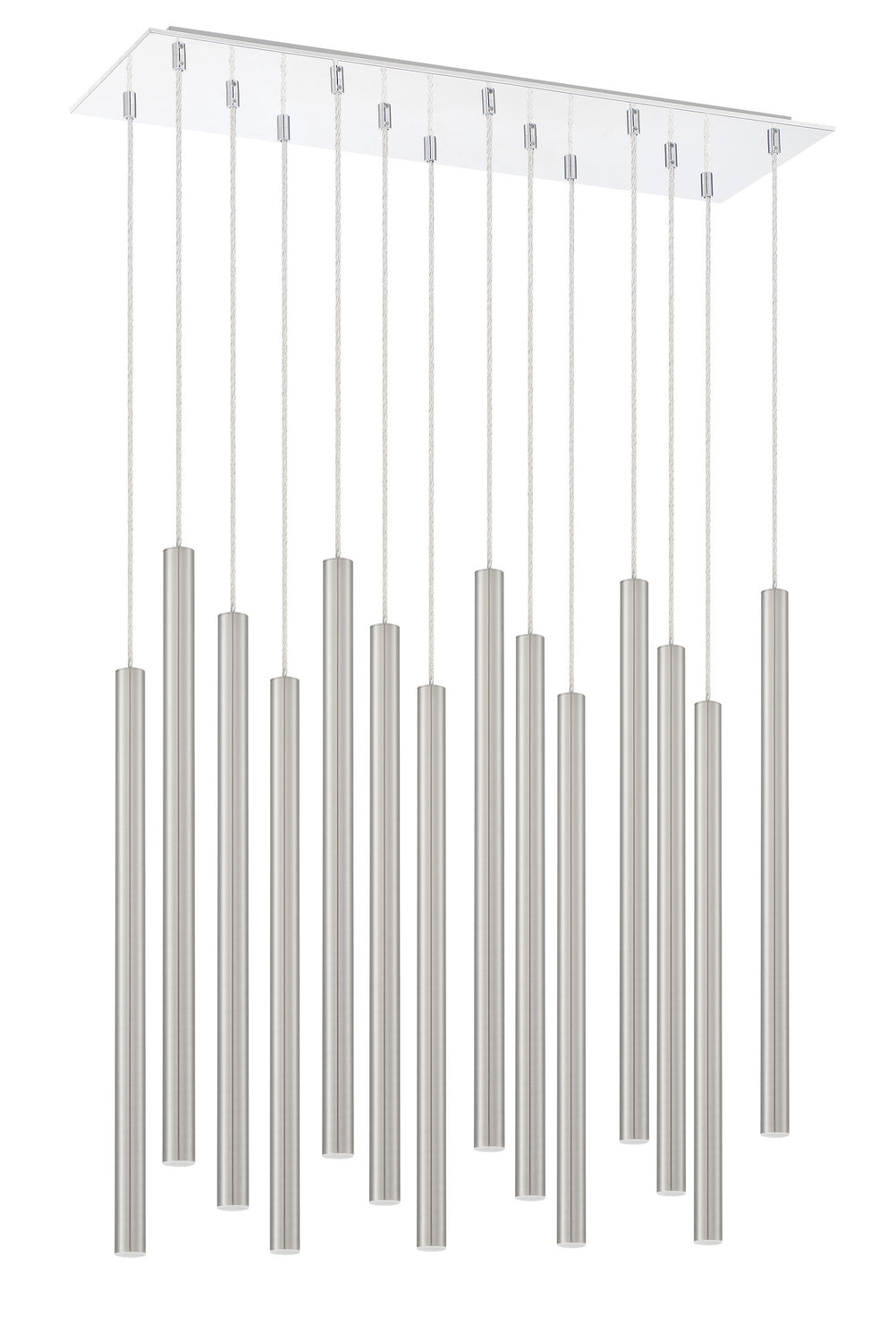 Suspension linéaire Forest — 2-Tier 14 lumières Nickel brossé, 24" – vue 4