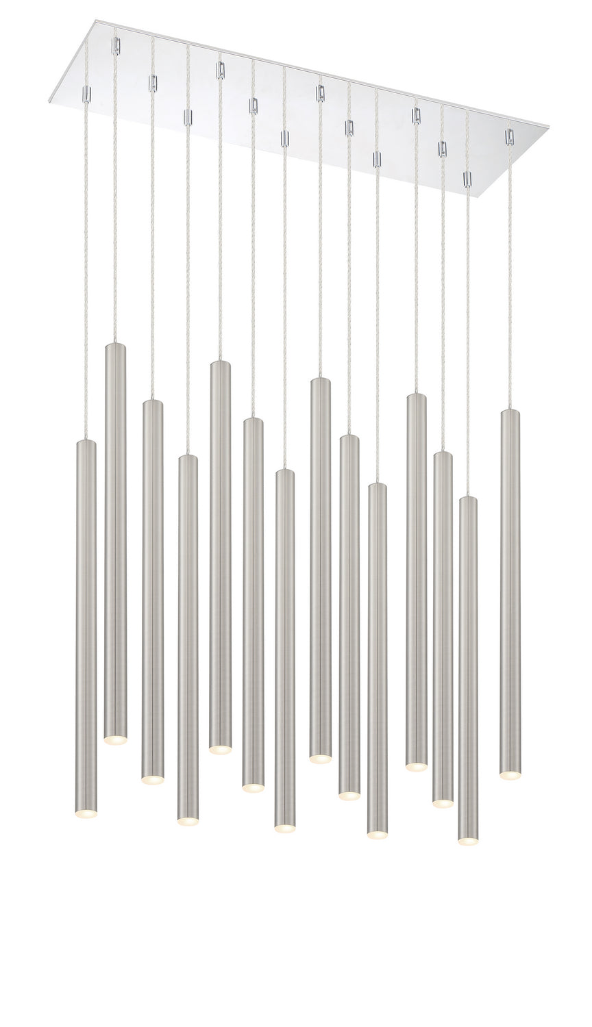 Suspension linéaire Forest — 2-Tier 14 lumières Nickel brossé, 24" – Z-Lite