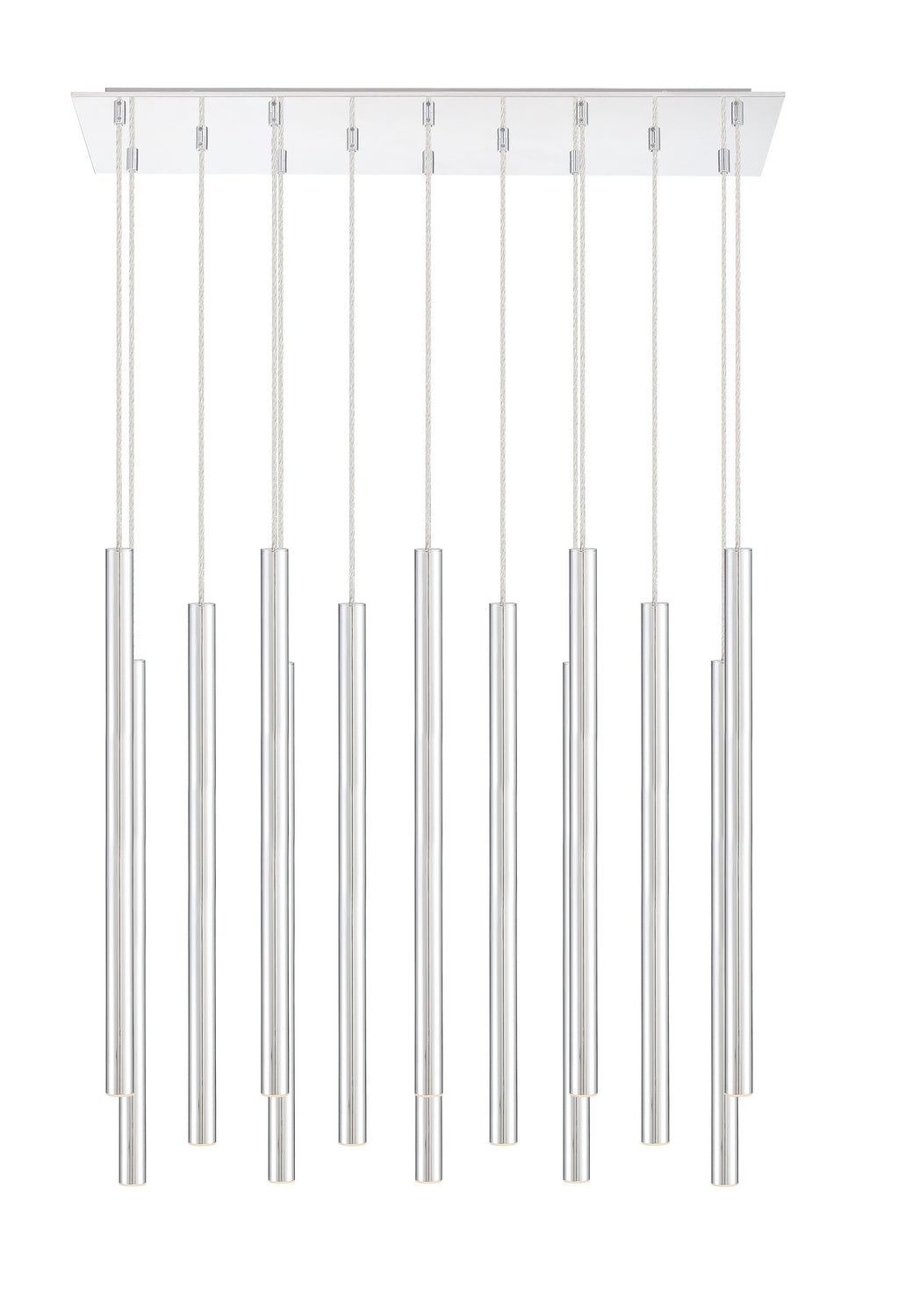 Suspension linéaire Forest — 2-Tier 14 lumières Chrome, 24" – vue 3