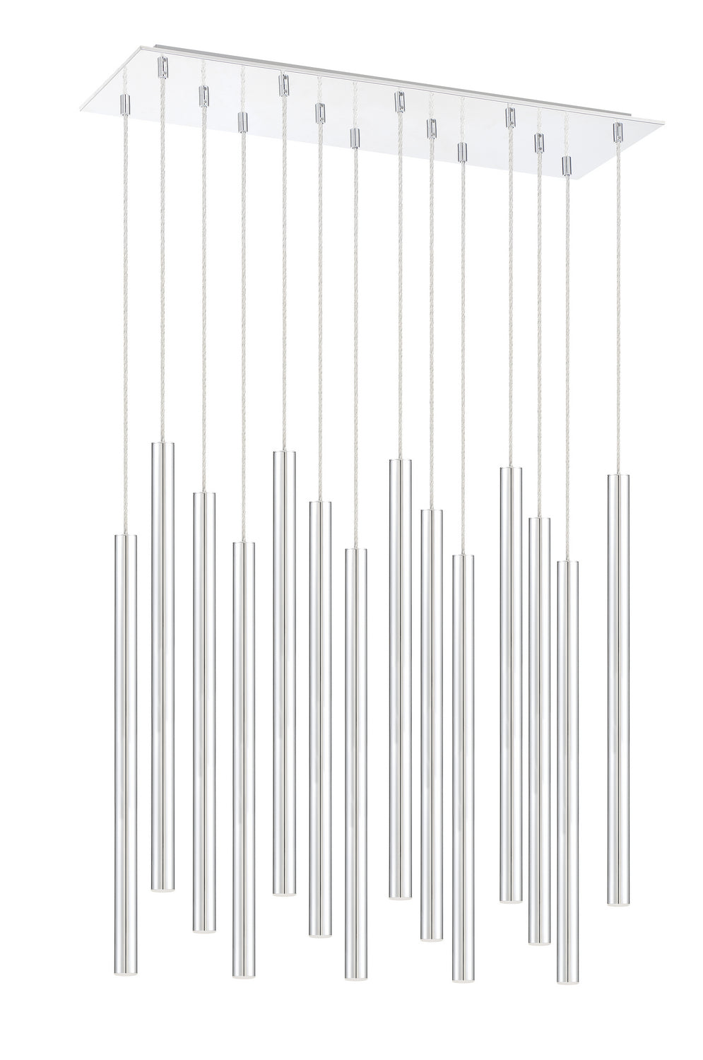 Suspension linéaire Forest — 2-Tier 14 lumières Chrome, 24" – vue 4