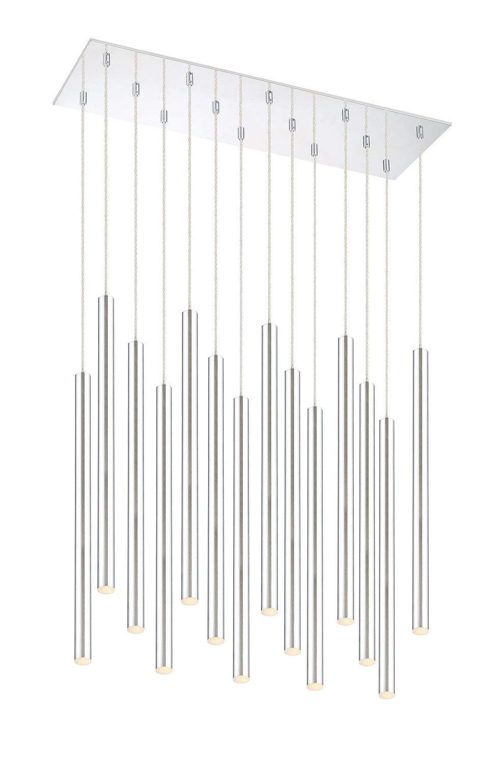 Suspension linéaire Forest — 2-Tier 14 lumières Chrome, 24" – Z-Lite