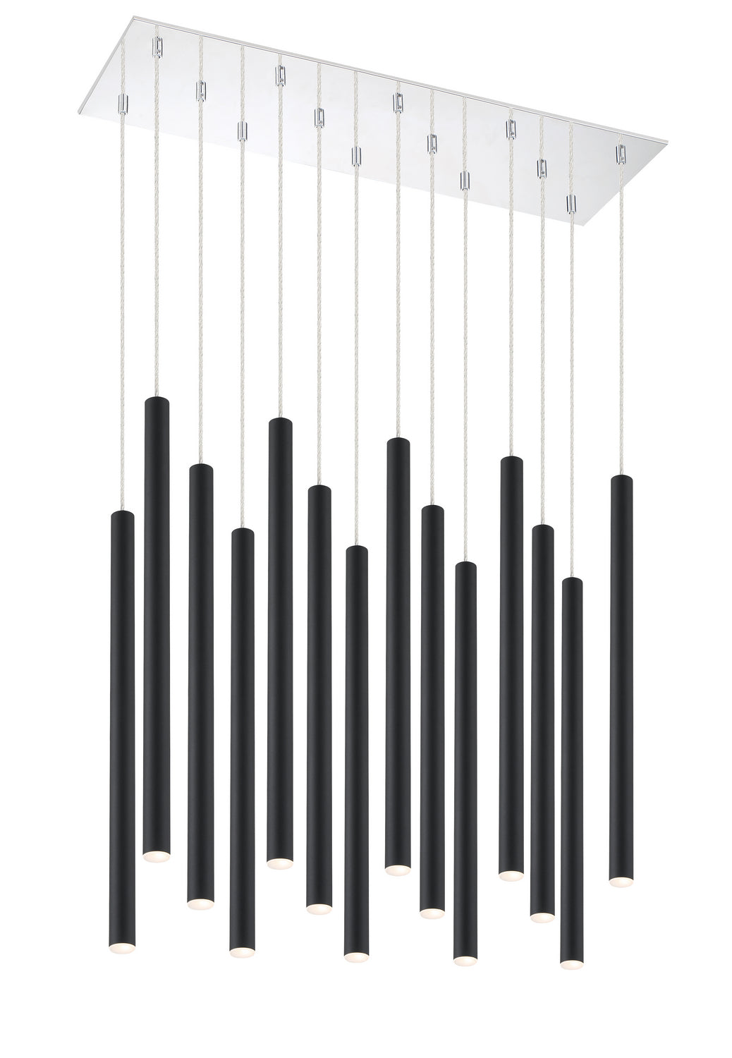 Suspension linéaire Forest — 2-Tier 14 lumières Noir mat, 24" – Z-Lite