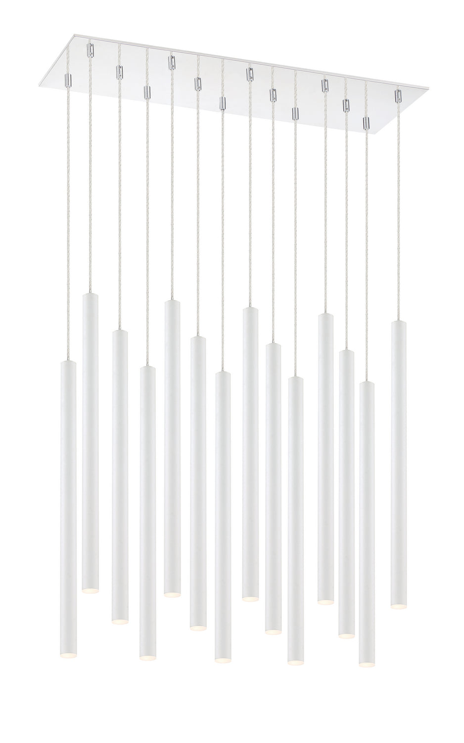 Suspension linéaire Forest — 2-Tier 14 lumières Blanc mat, 24" – vue 2