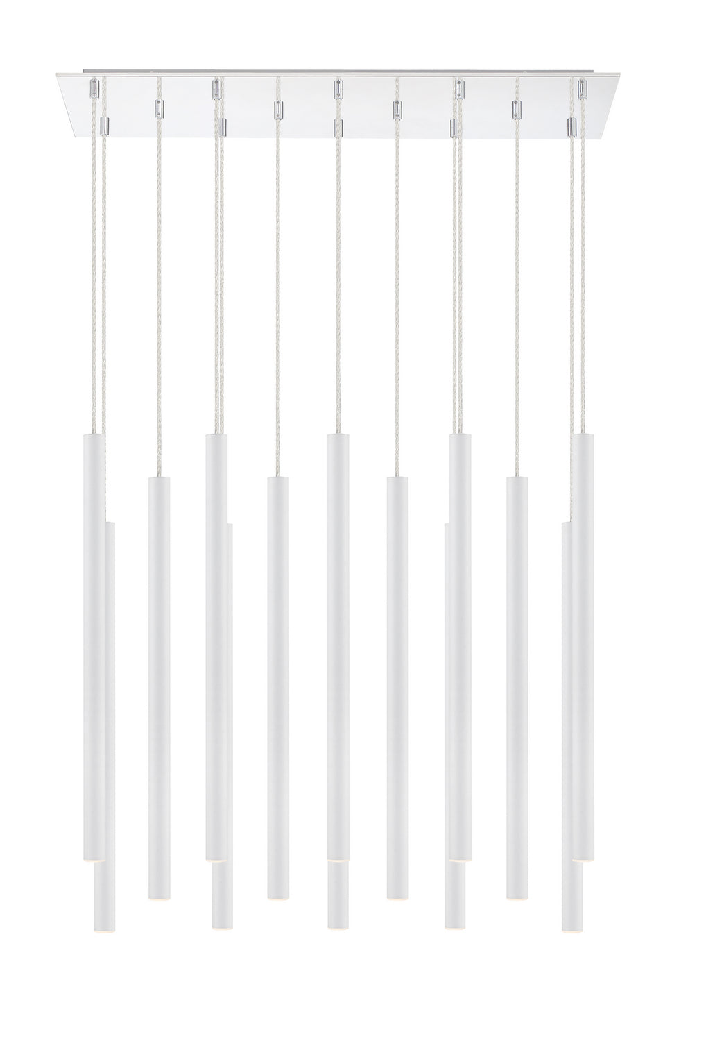 Suspension linéaire Forest — 2-Tier 14 lumières Blanc mat, 24" – vue 3
