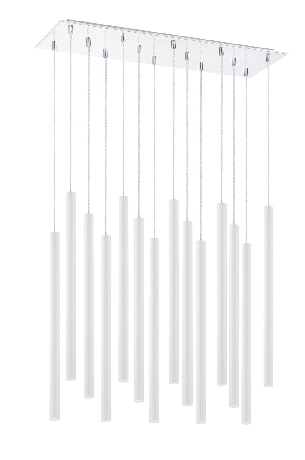 Suspension linéaire Forest — 2-Tier 14 lumières Blanc mat, 24" – vue 4