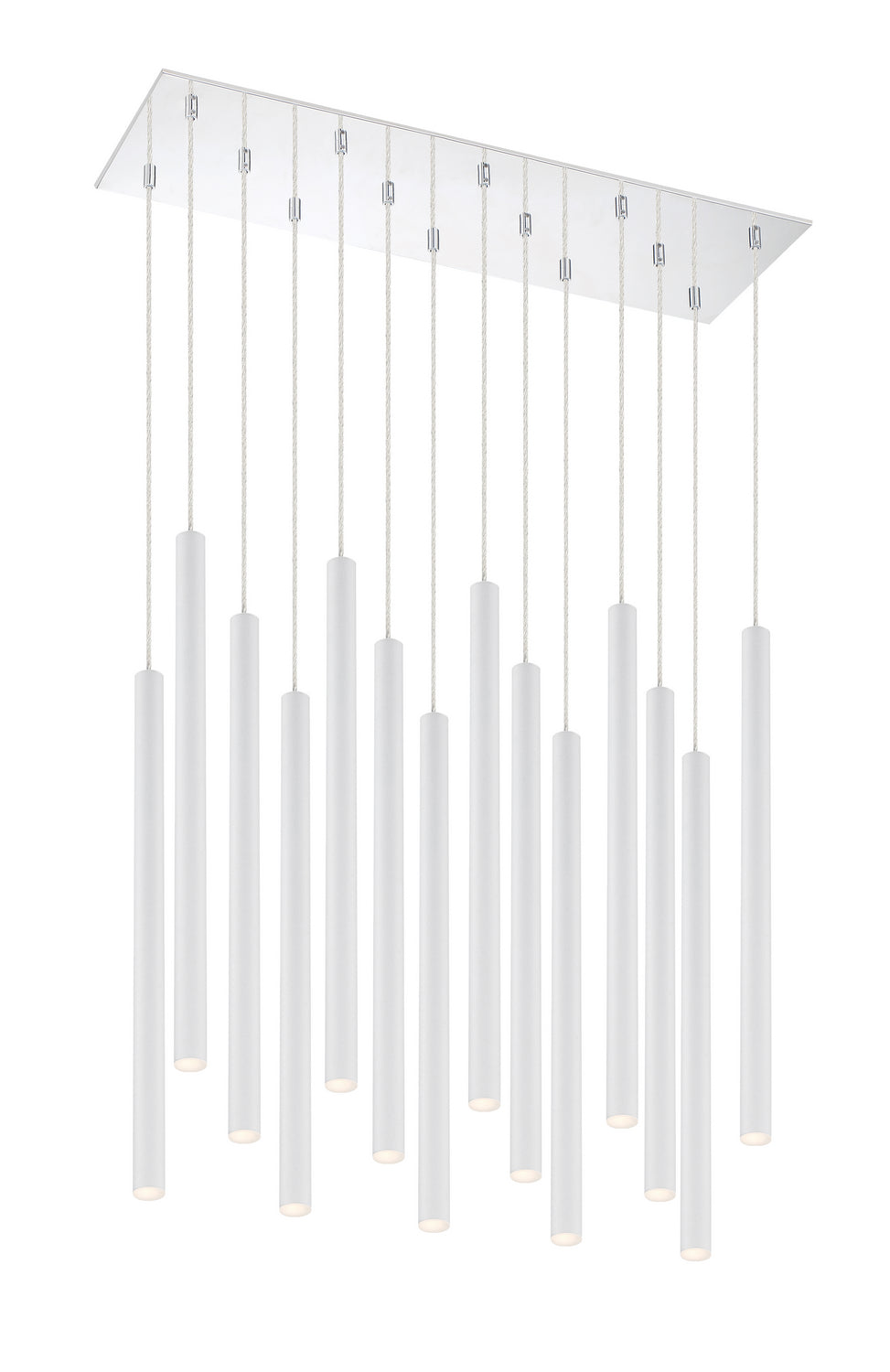 Suspension linéaire Forest — 2-Tier 14 lumières Blanc mat, 24" – Z-Lite