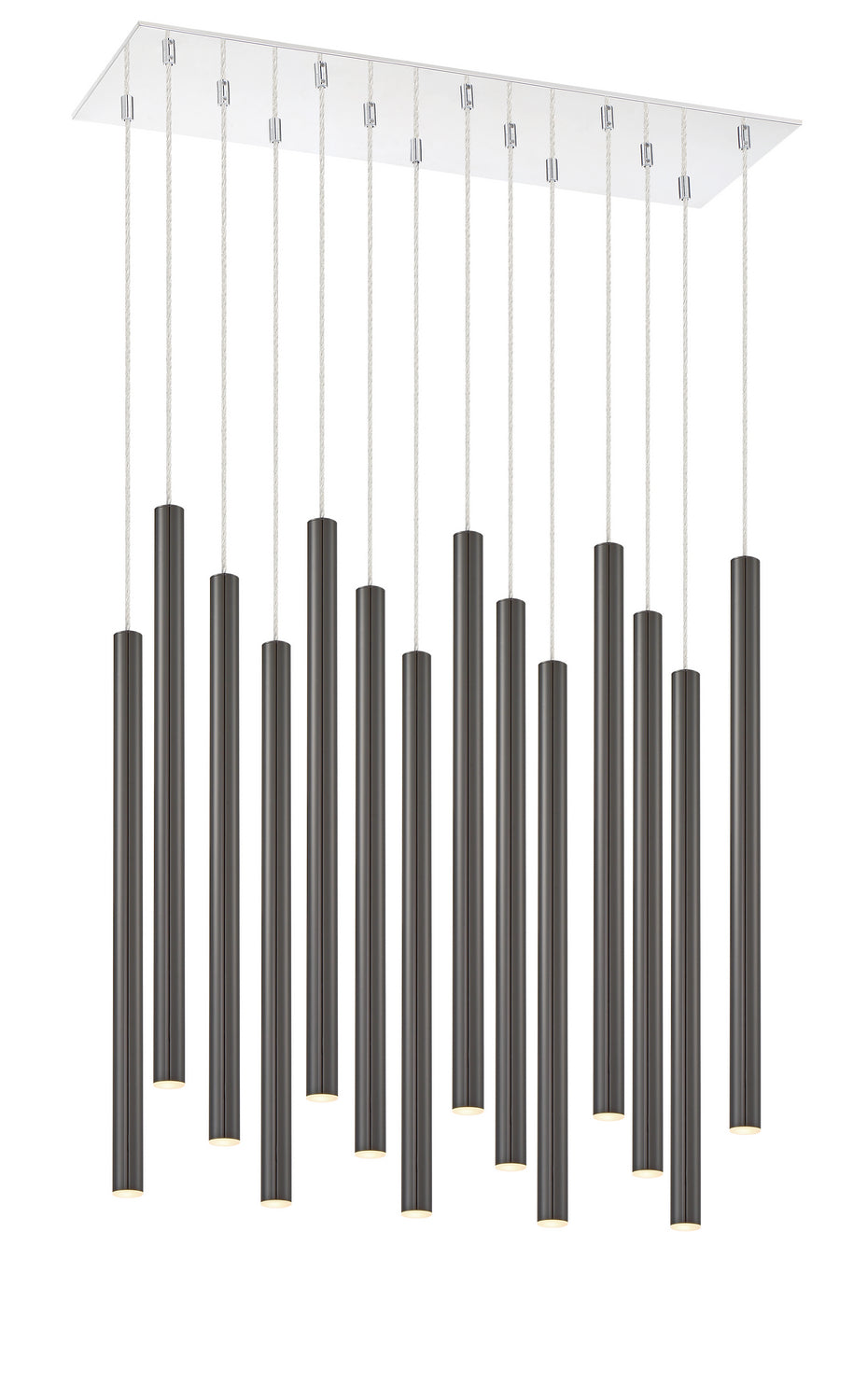 Suspension linéaire Forest — 2-Tier 14 lumières Noir perle, 24" – vue 2