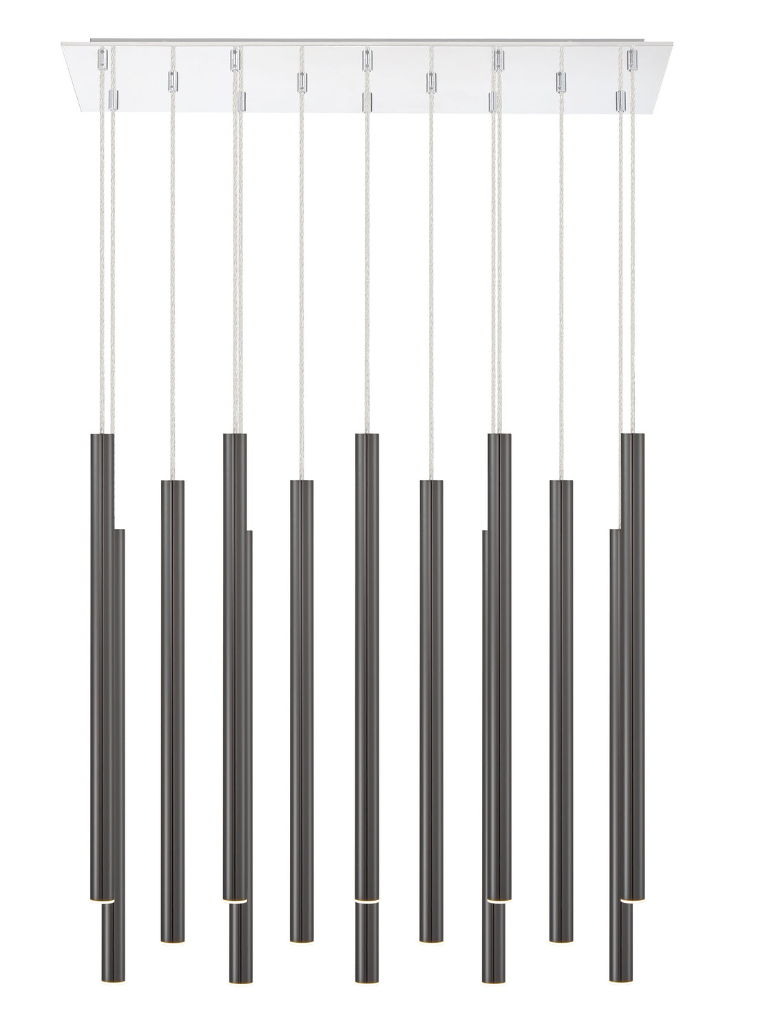 Suspension linéaire Forest — 2-Tier 14 lumières Noir perle, 24" – vue 3
