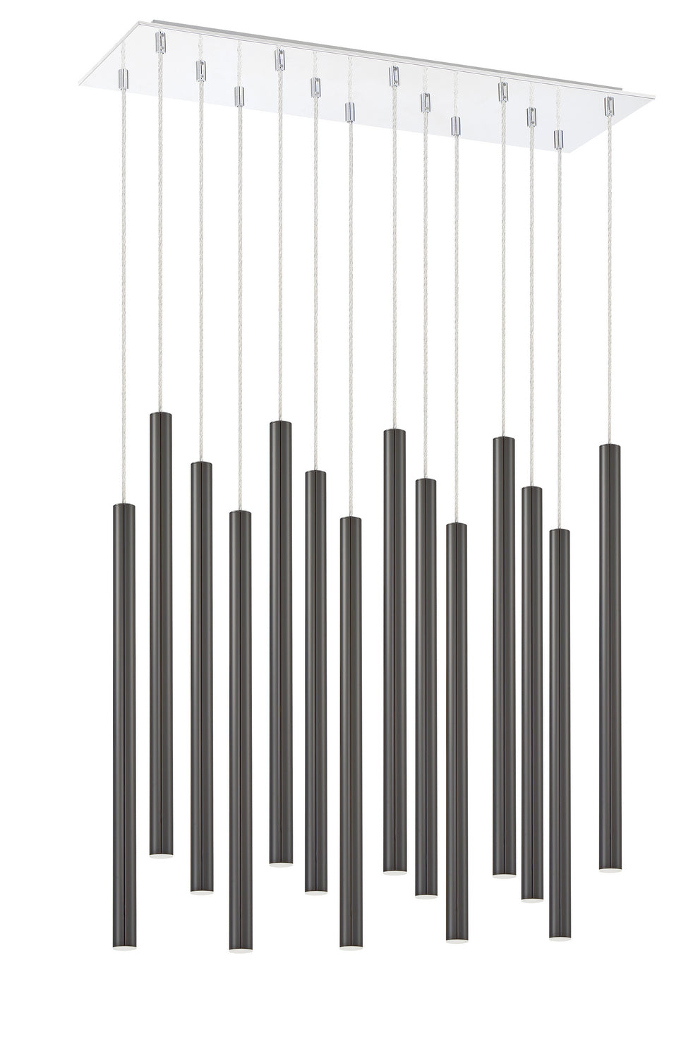 Suspension linéaire Forest — 2-Tier 14 lumières Noir perle, 24" – vue 4