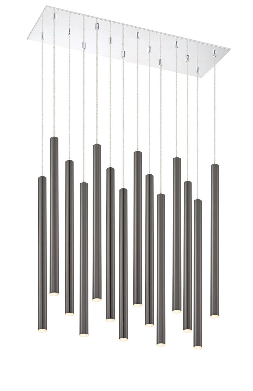 Suspension linéaire Forest — 2-Tier 14 lumières Noir perle, 24" – Z-Lite