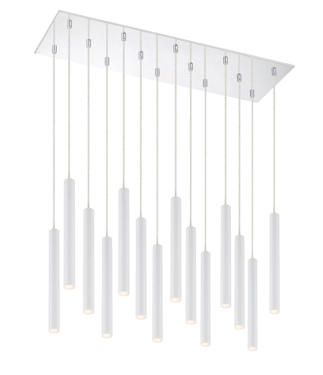 Suspension linéaire Forest — 2-Tier 14 lumières - Blanc mat 12" by Z-Lite | Luminaires & cie