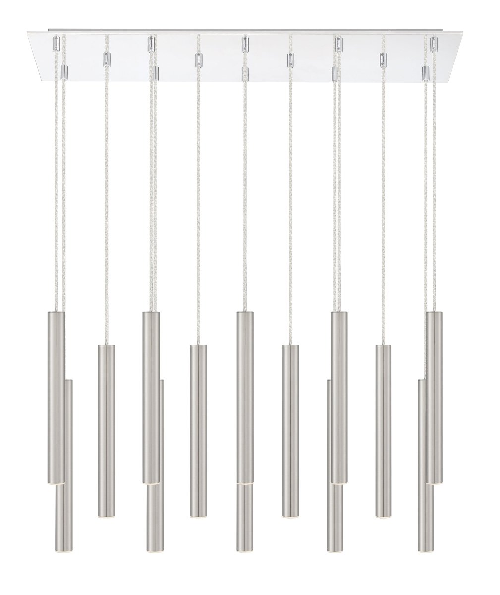 Suspension linéaire Forest — 2-Tier 14 lumières - Blanc mat 24" by Z-Lite | Luminaires & cie