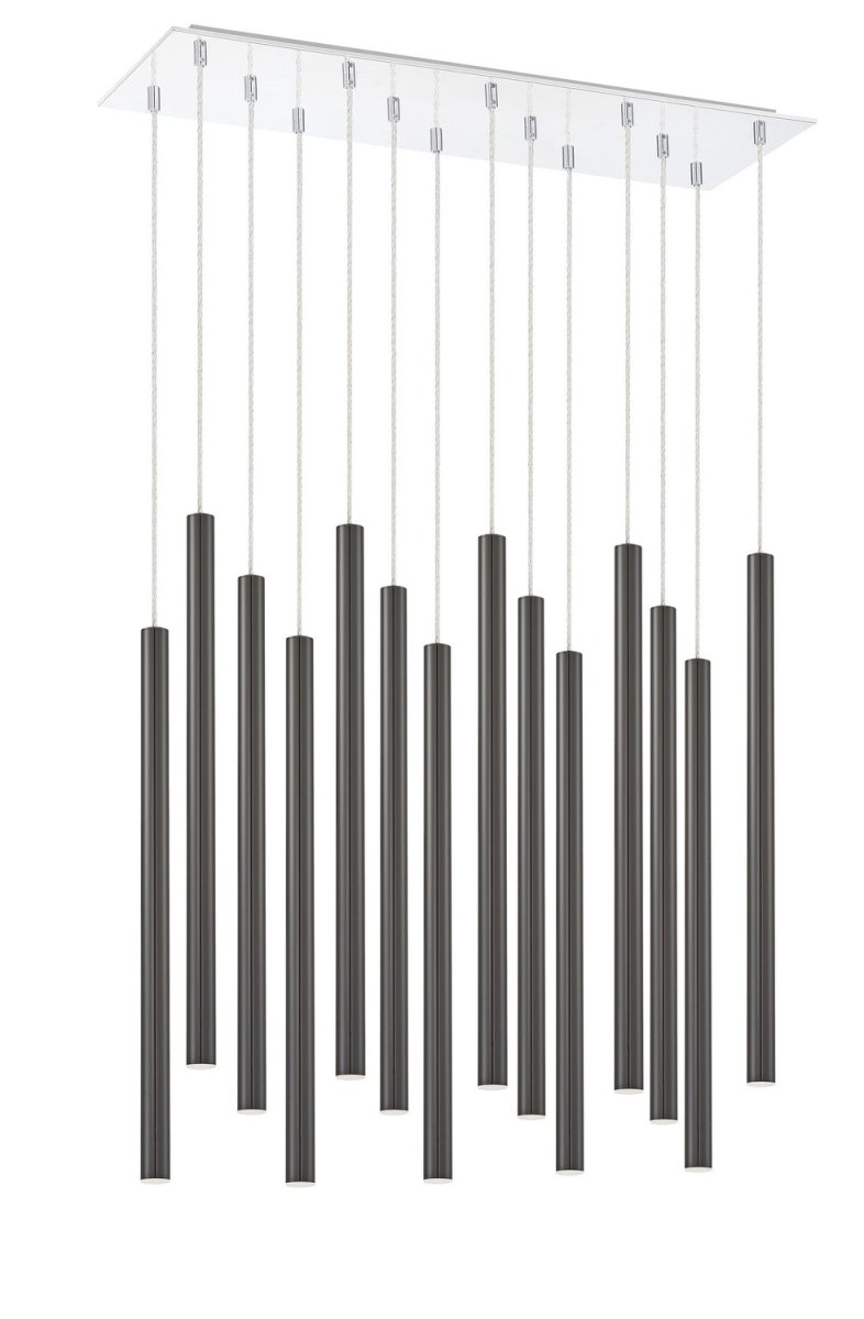 Suspension linéaire Forest — 2-Tier 14 lumières - Blanc mat 24" by Z-Lite | Luminaires & cie