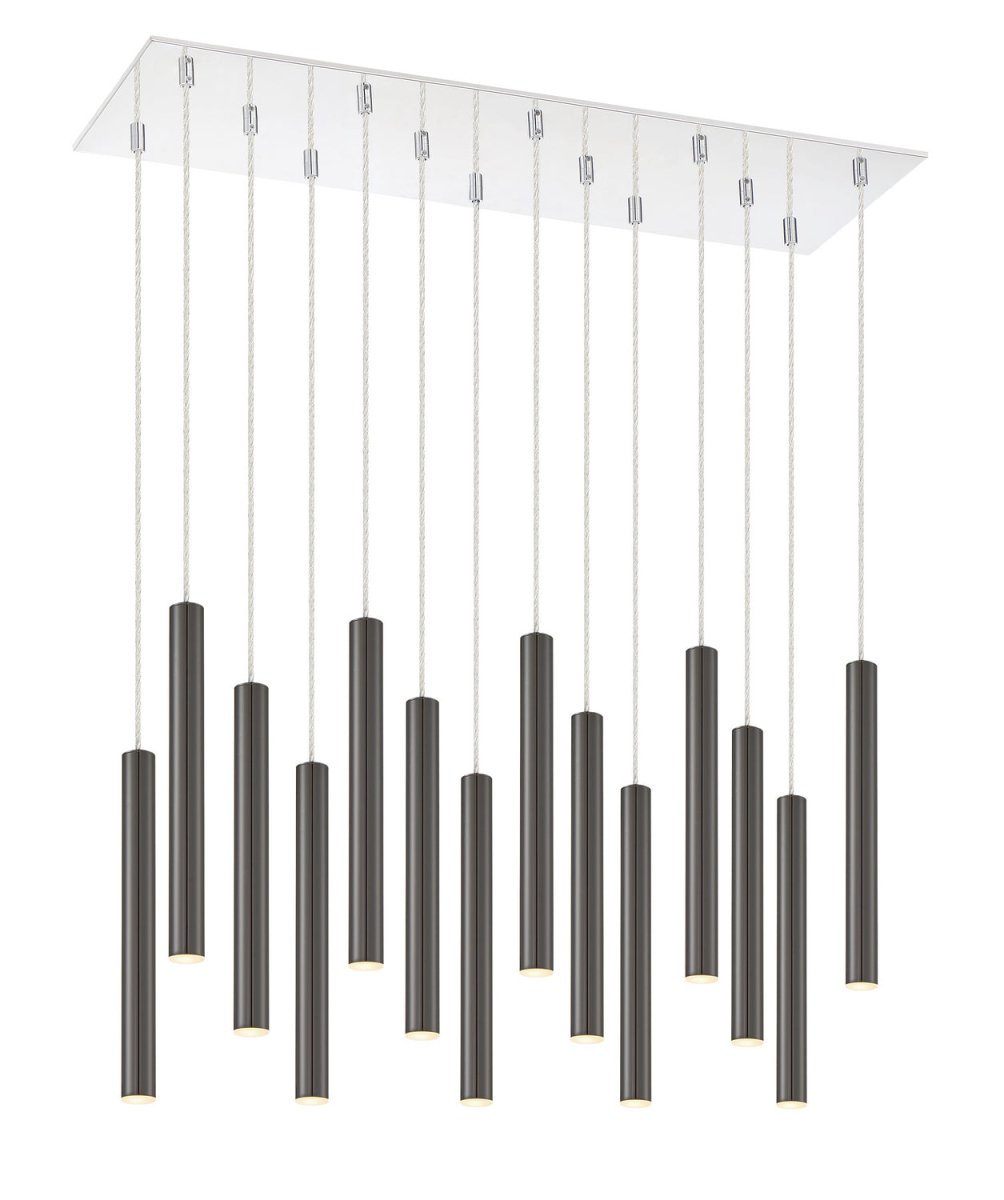 Suspension linéaire Forest — 2-Tier 14 lumières - Blanc mat 24" by Z-Lite | Luminaires & cie