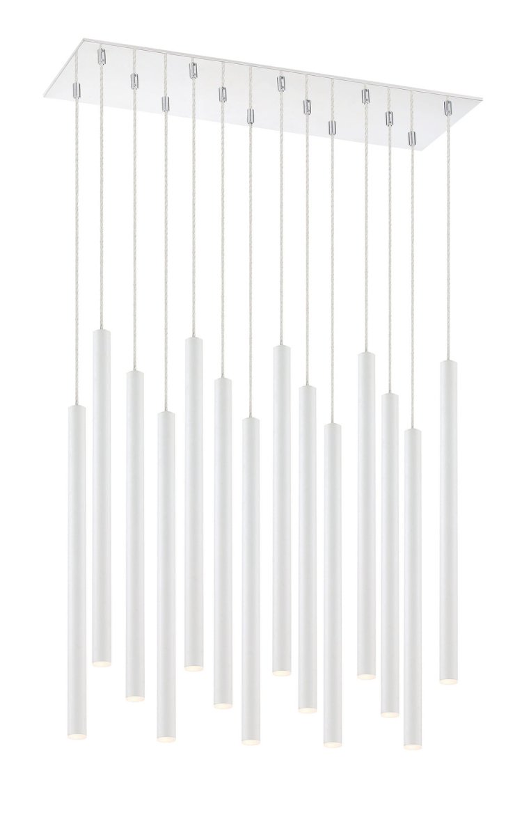 Suspension linéaire Forest — 2-Tier 14 lumières - Blanc mat 24" by Z-Lite | Luminaires & cie