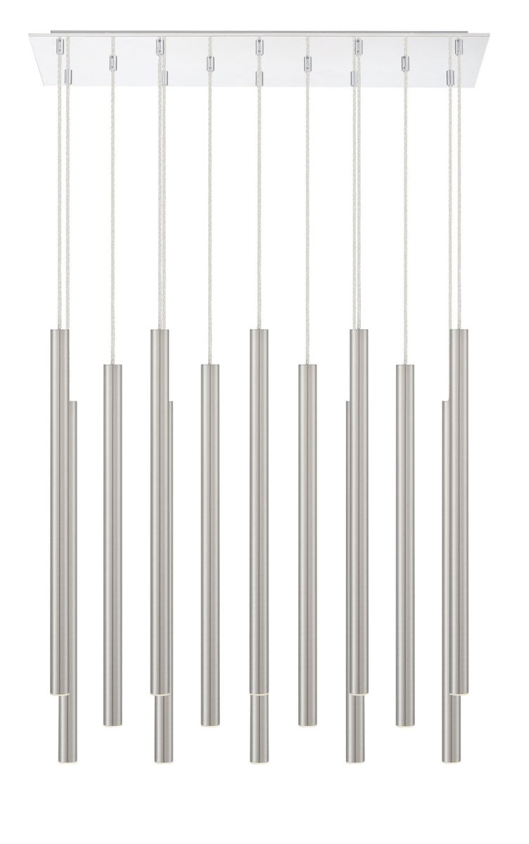 Suspension linéaire Forest — 2-Tier 14 lumières - Blanc mat 24" by Z-Lite | Luminaires & cie