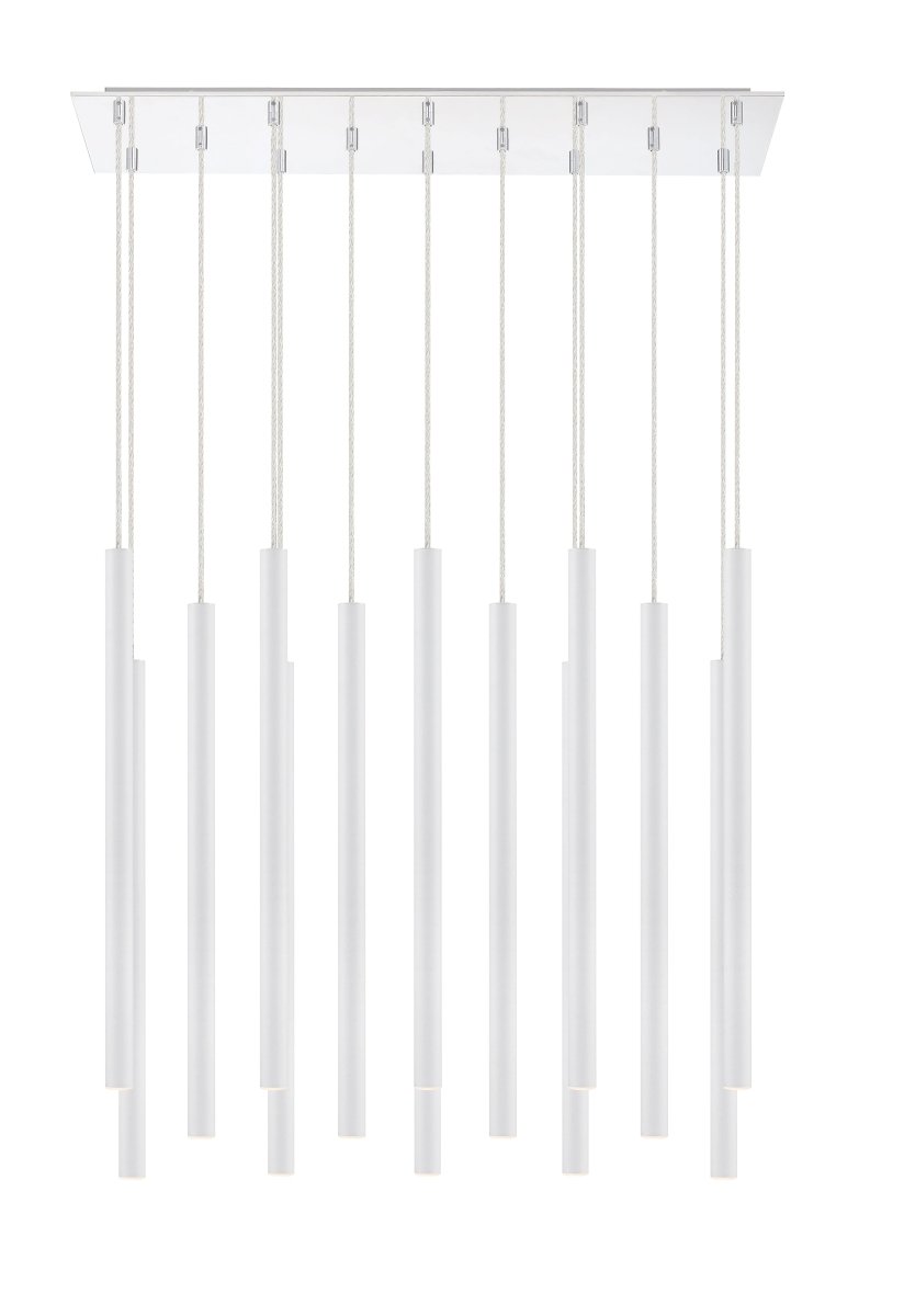 Suspension linéaire Forest — 2-Tier 14 lumières - Blanc mat 24" by Z-Lite | Luminaires & cie