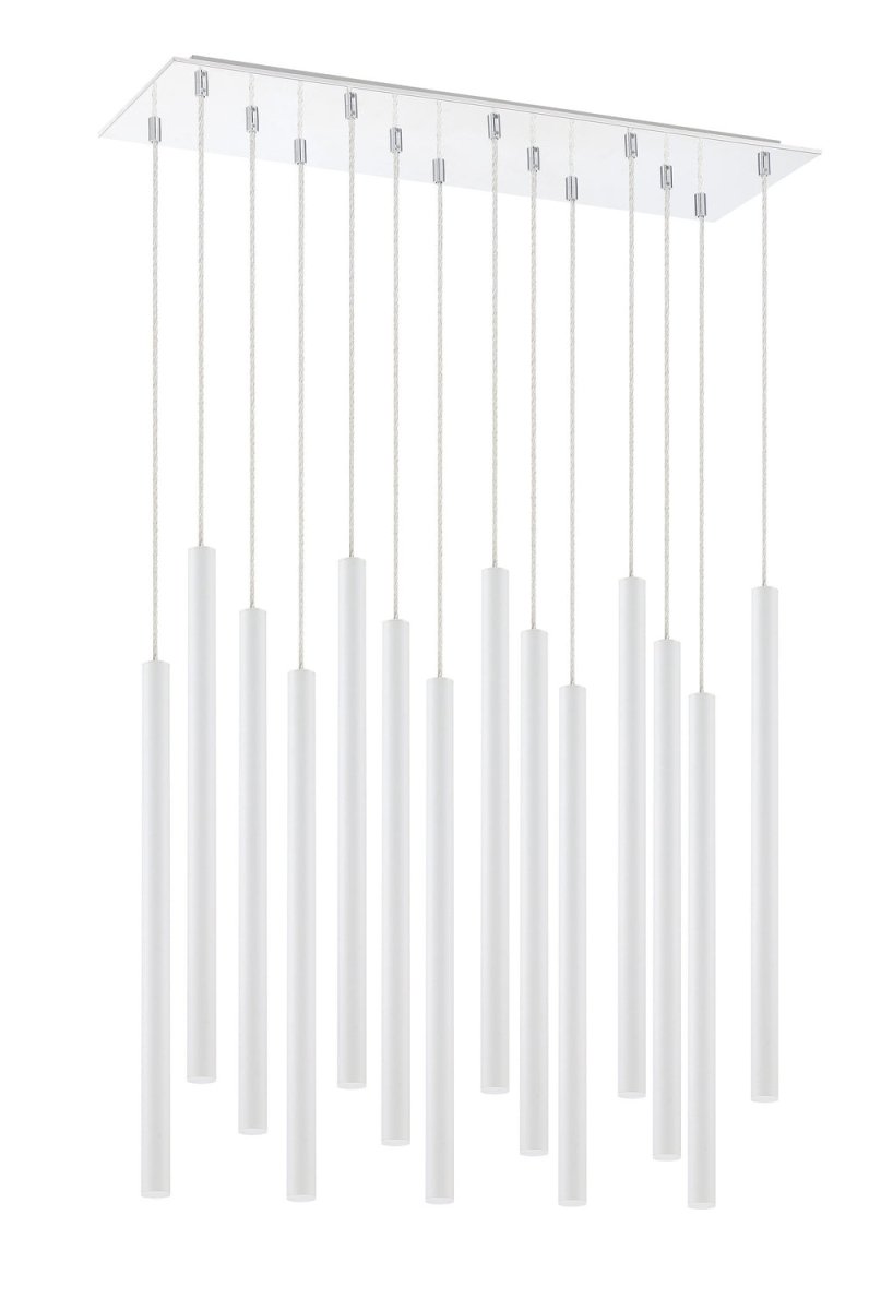 Suspension linéaire Forest — 2-Tier 14 lumières - Blanc mat 24" by Z-Lite | Luminaires & cie