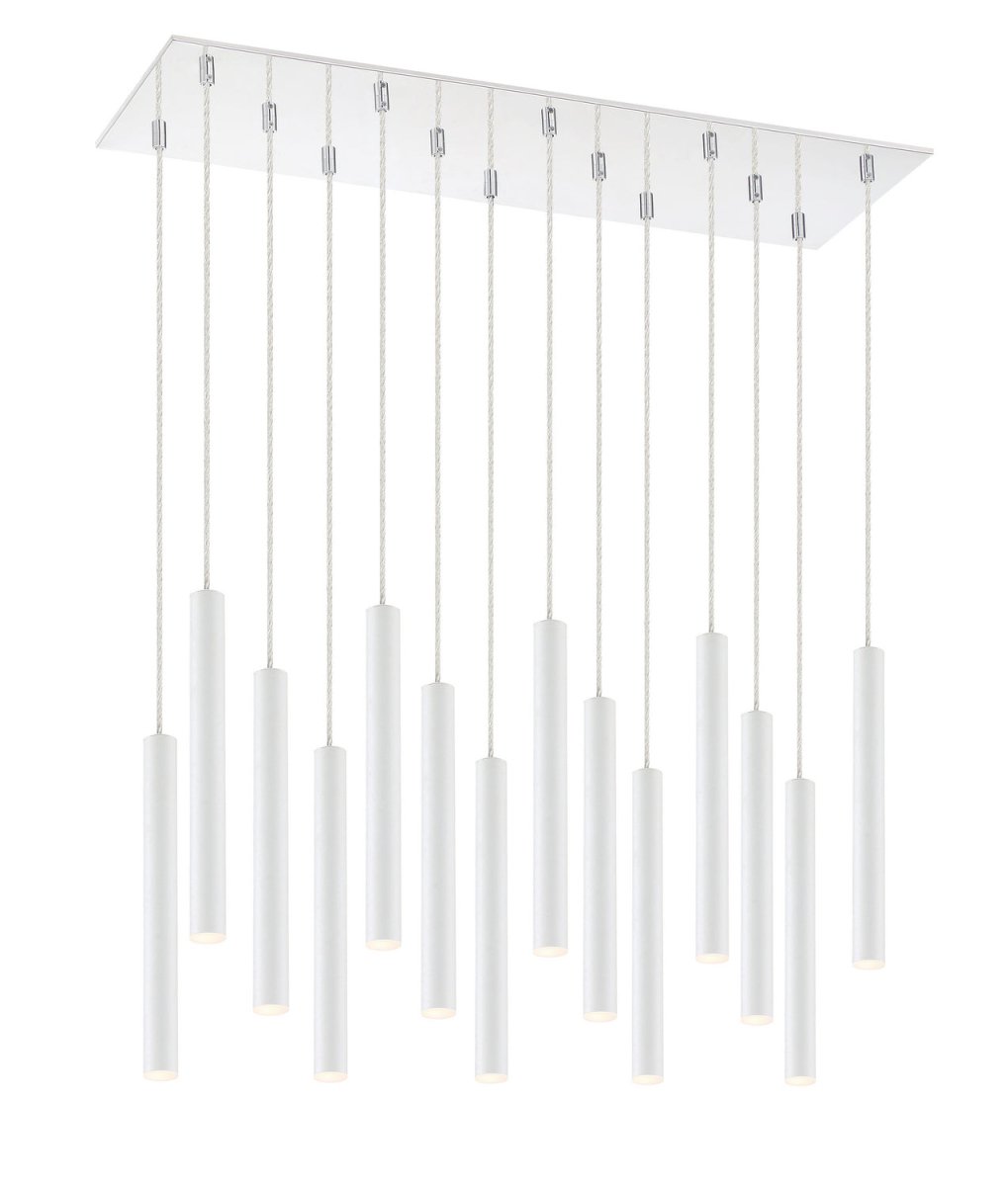 Suspension linéaire Forest — 2-Tier 14 lumières - Blanc mat 24" by Z-Lite | Luminaires & cie