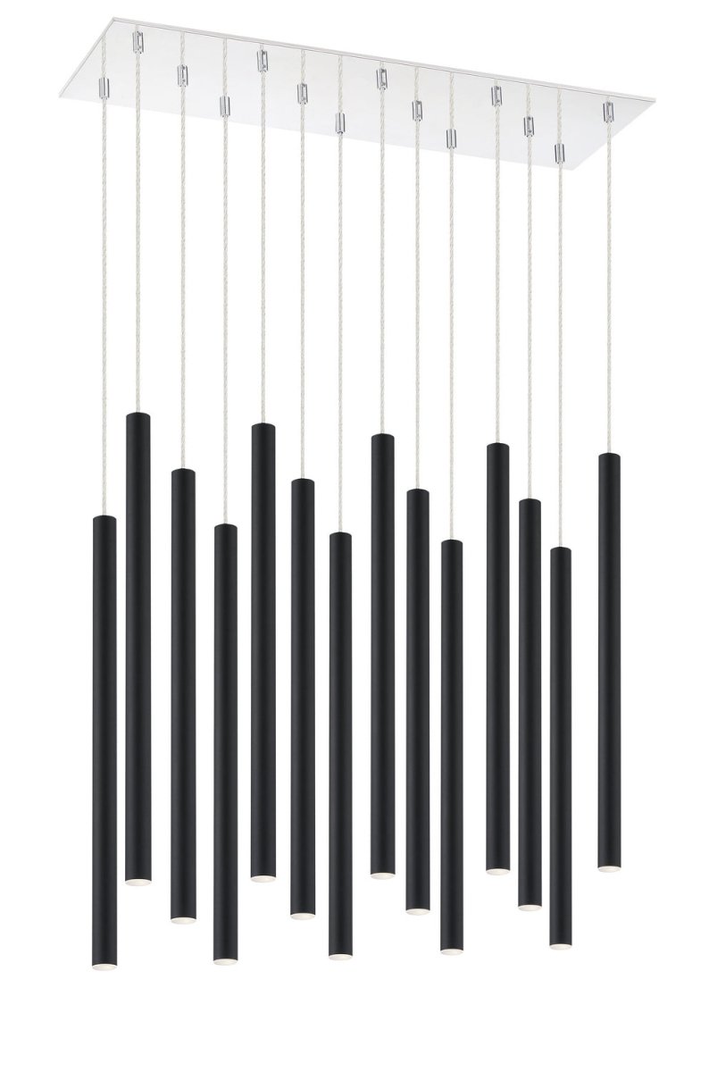 Suspension linéaire Forest — 2-Tier 14 lumières - Blanc mat 24" by Z-Lite | Luminaires & cie