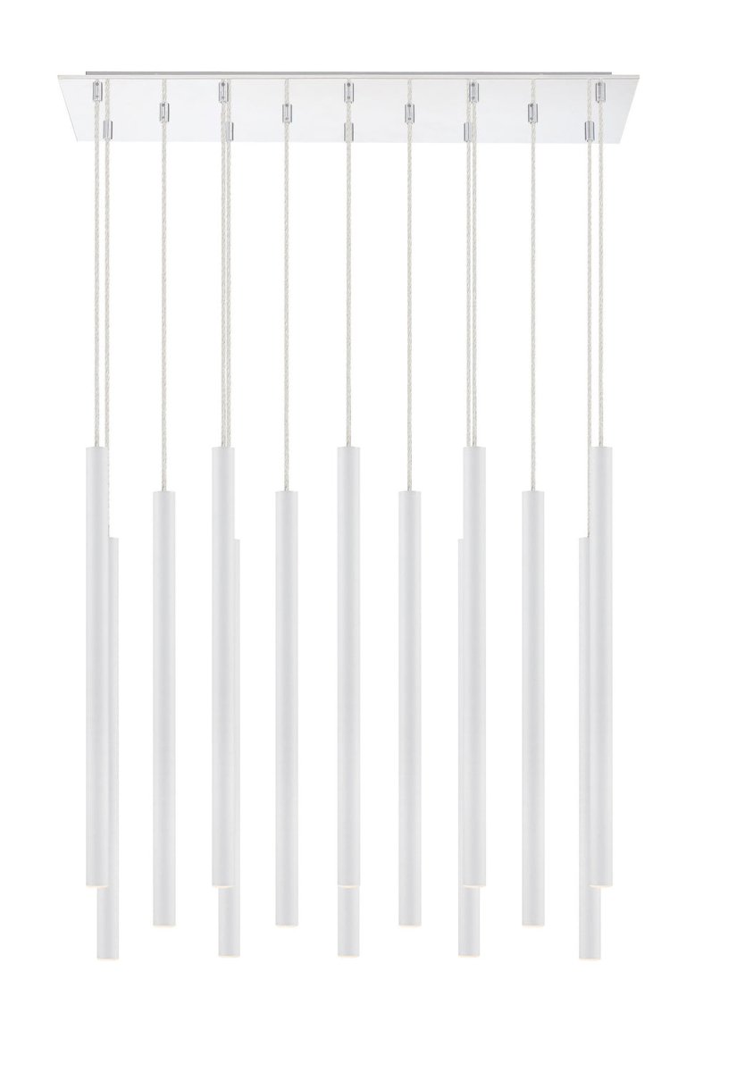 Suspension linéaire Forest — 2-Tier 14 lumières - Blanc mat 24" by Z-Lite | Luminaires & cie