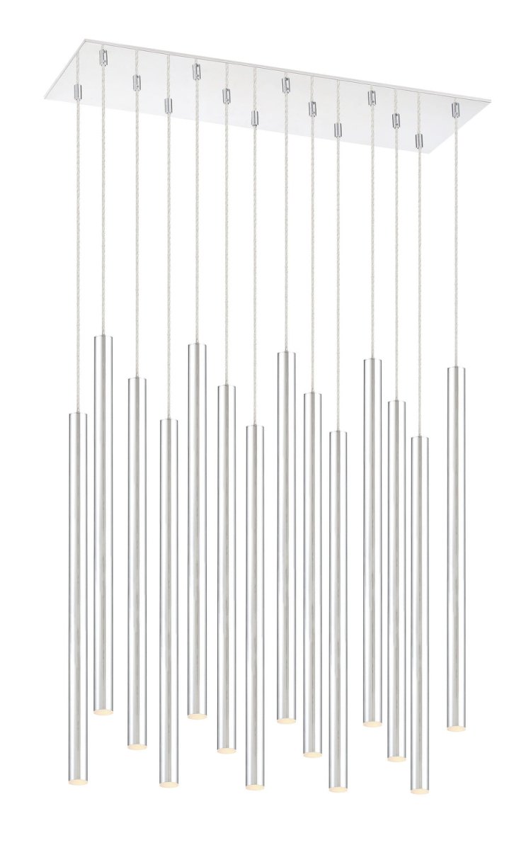 Suspension linéaire Forest — 2-Tier 14 lumières - Blanc mat 24" by Z-Lite | Luminaires & cie