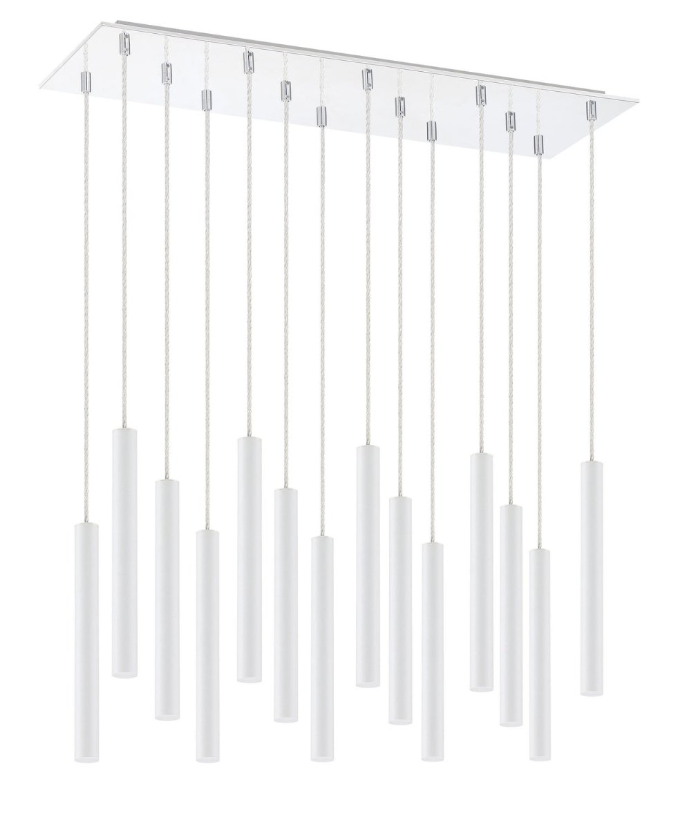 Suspension linéaire Forest — 2-Tier 14 lumières - Blanc mat 24" by Z-Lite | Luminaires & cie
