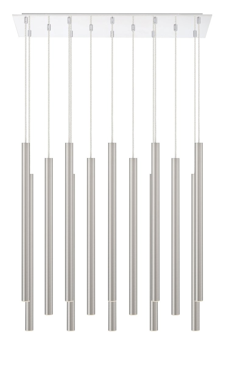 Suspension linéaire Forest — 2-Tier 14 lumières - Blanc mat 24" by Z-Lite | Luminaires & cie
