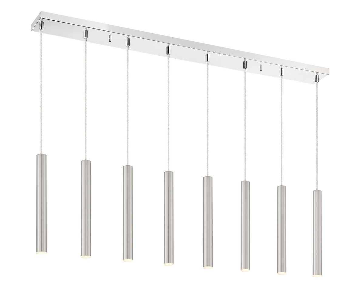 Suspension linéaire Forest — 2-Tier 8 lumières Nickel brossé, 12" – vue 2