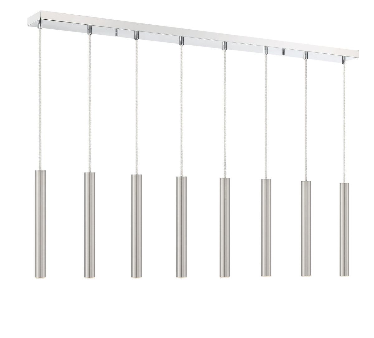 Suspension linéaire Forest — 2-Tier 8 lumières Nickel brossé, 12" – vue 3