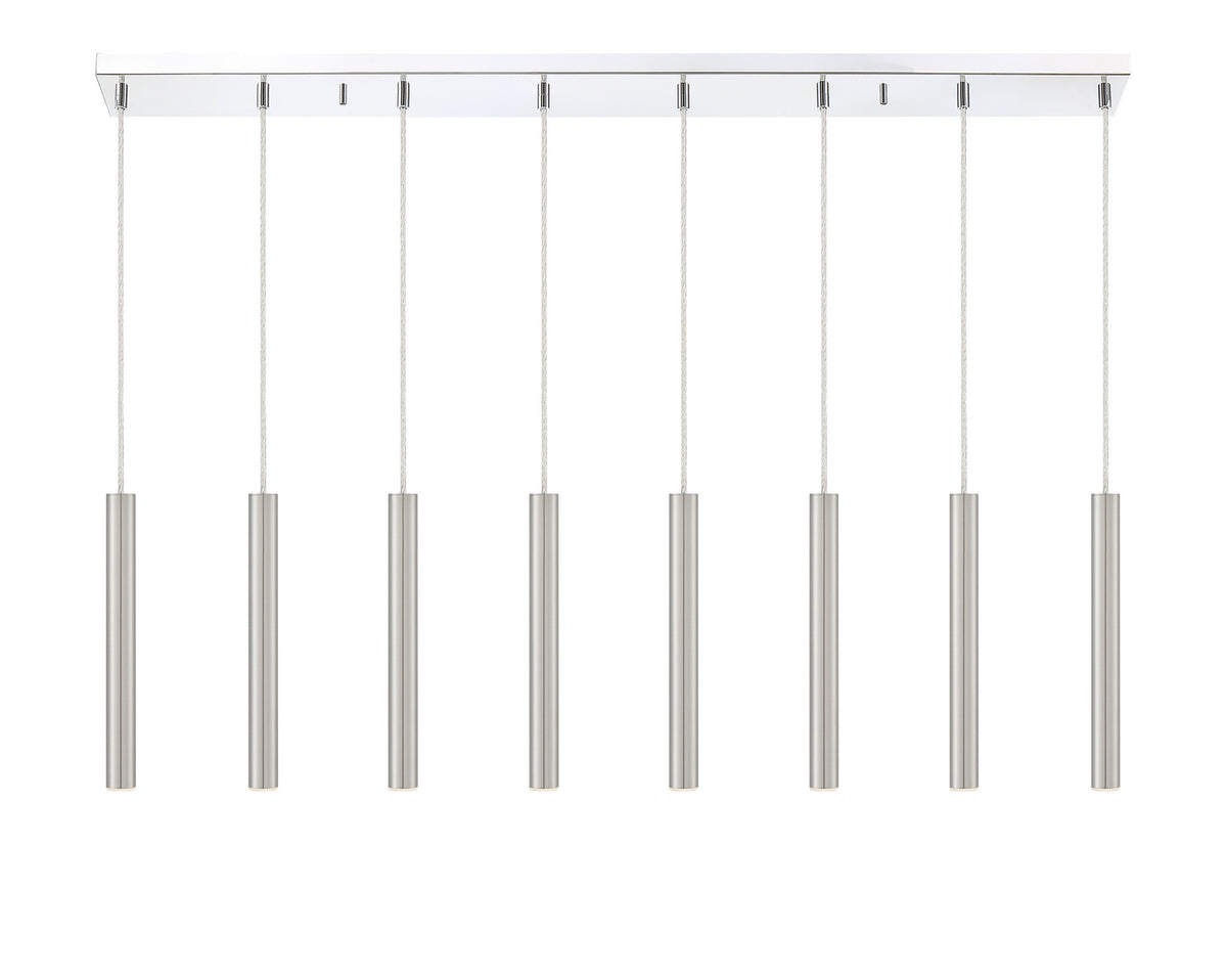 Suspension linéaire Forest — 2-Tier 8 lumières Nickel brossé, 12" – vue 4