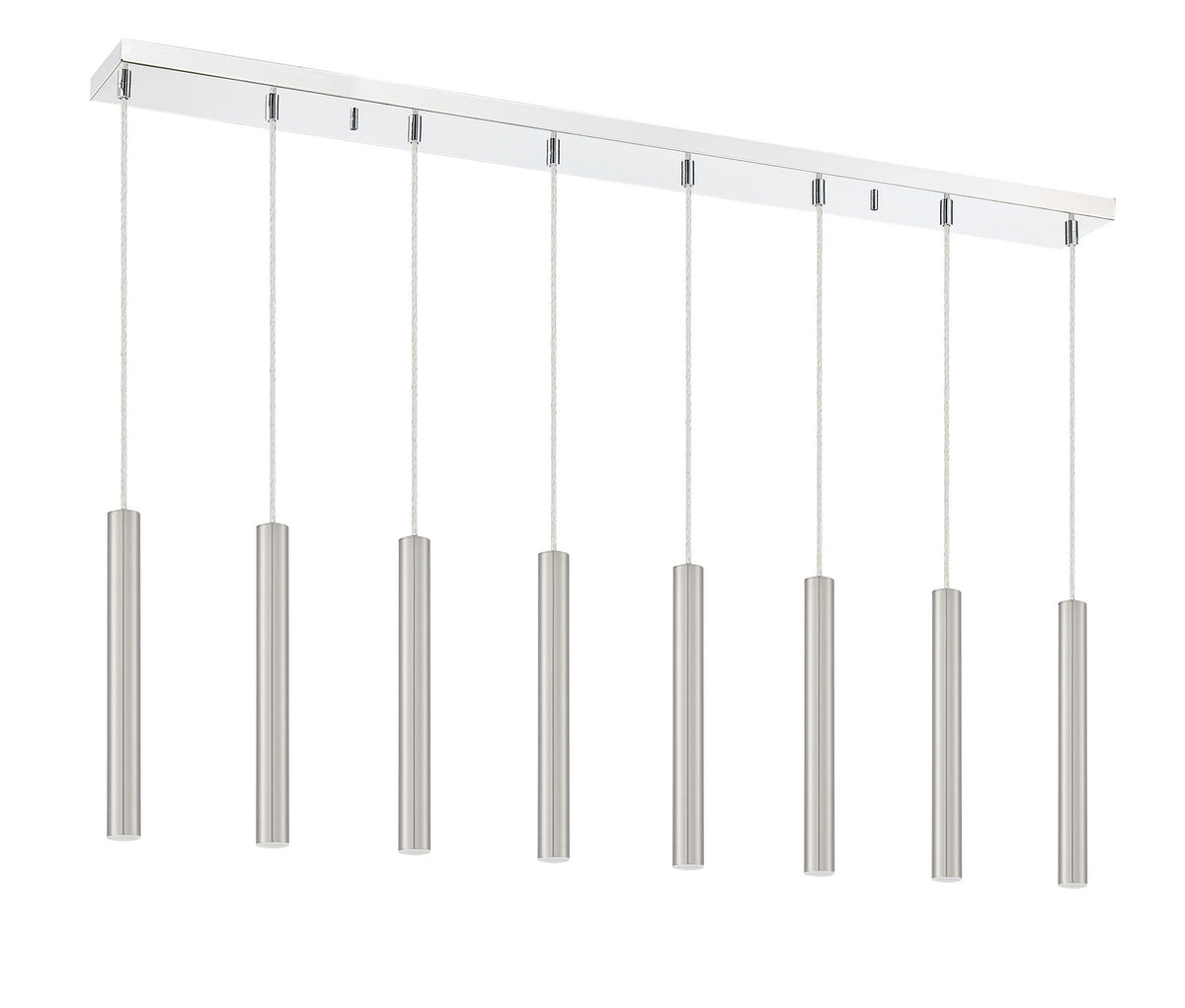 Suspension linéaire Forest — 2-Tier 8 lumières Nickel brossé, 12" – vue 5