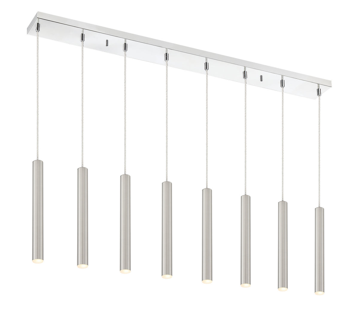 Suspension linéaire Forest — 2-Tier 8 lumières Nickel brossé, 12" – Z-Lite