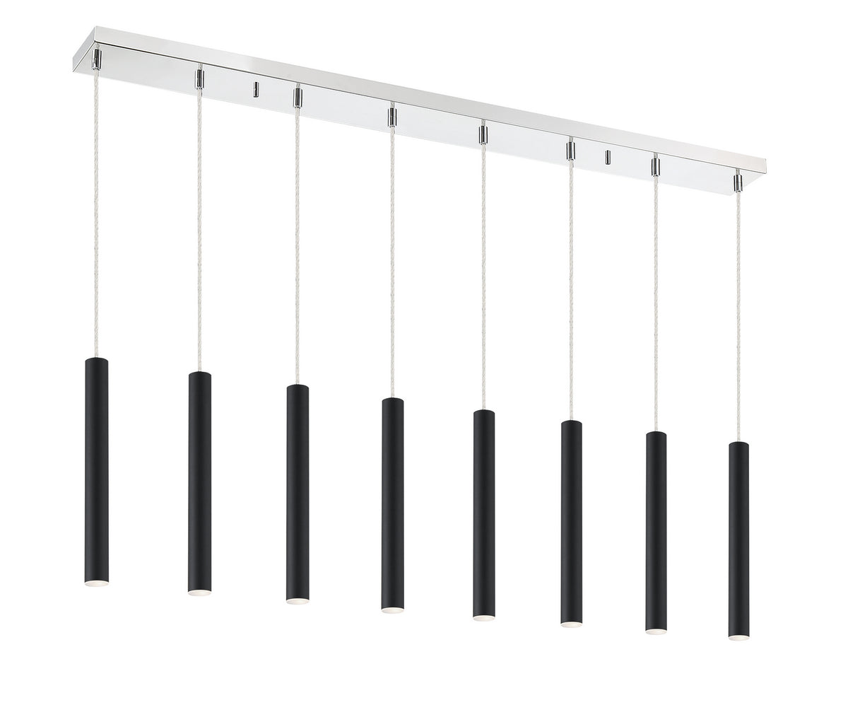 Suspension linéaire Forest — 2-Tier 8 lumières Noir mat, 12" – vue 2