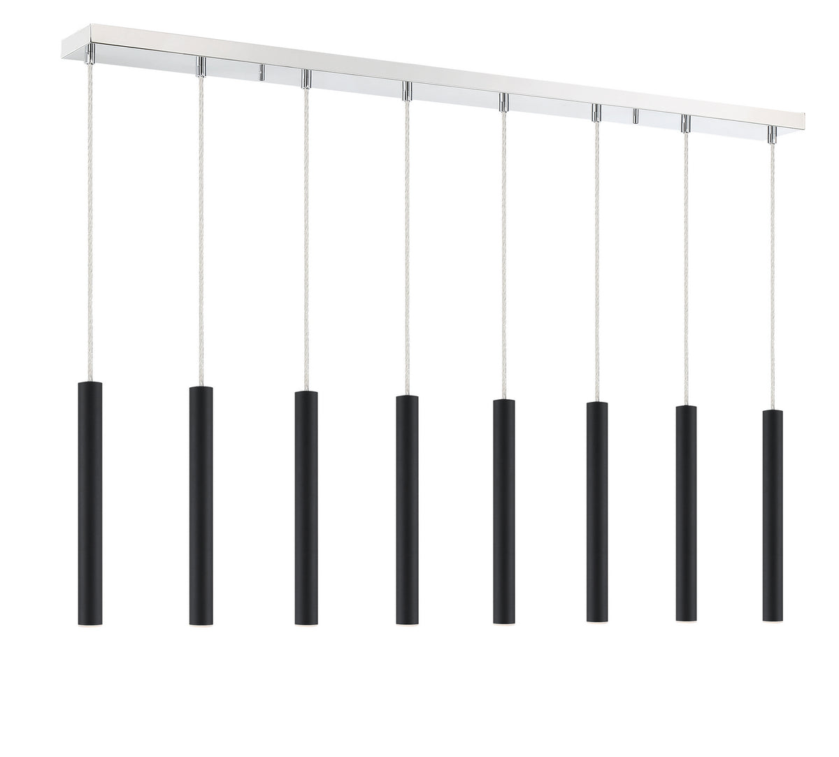 Suspension linéaire Forest — 2-Tier 8 lumières Noir mat, 12" – vue 3