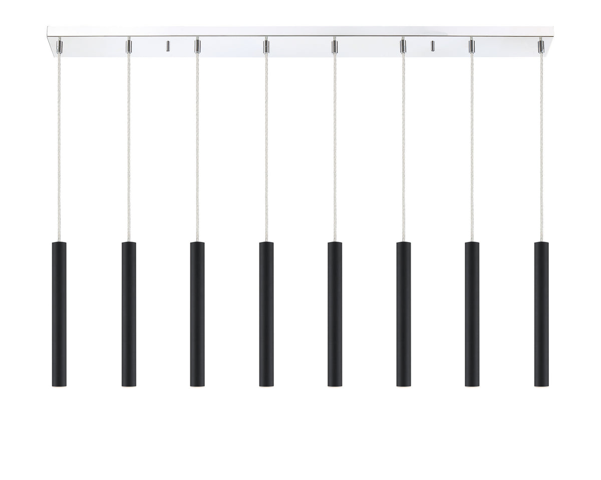 Suspension linéaire Forest — 2-Tier 8 lumières Noir mat, 12" – vue 4