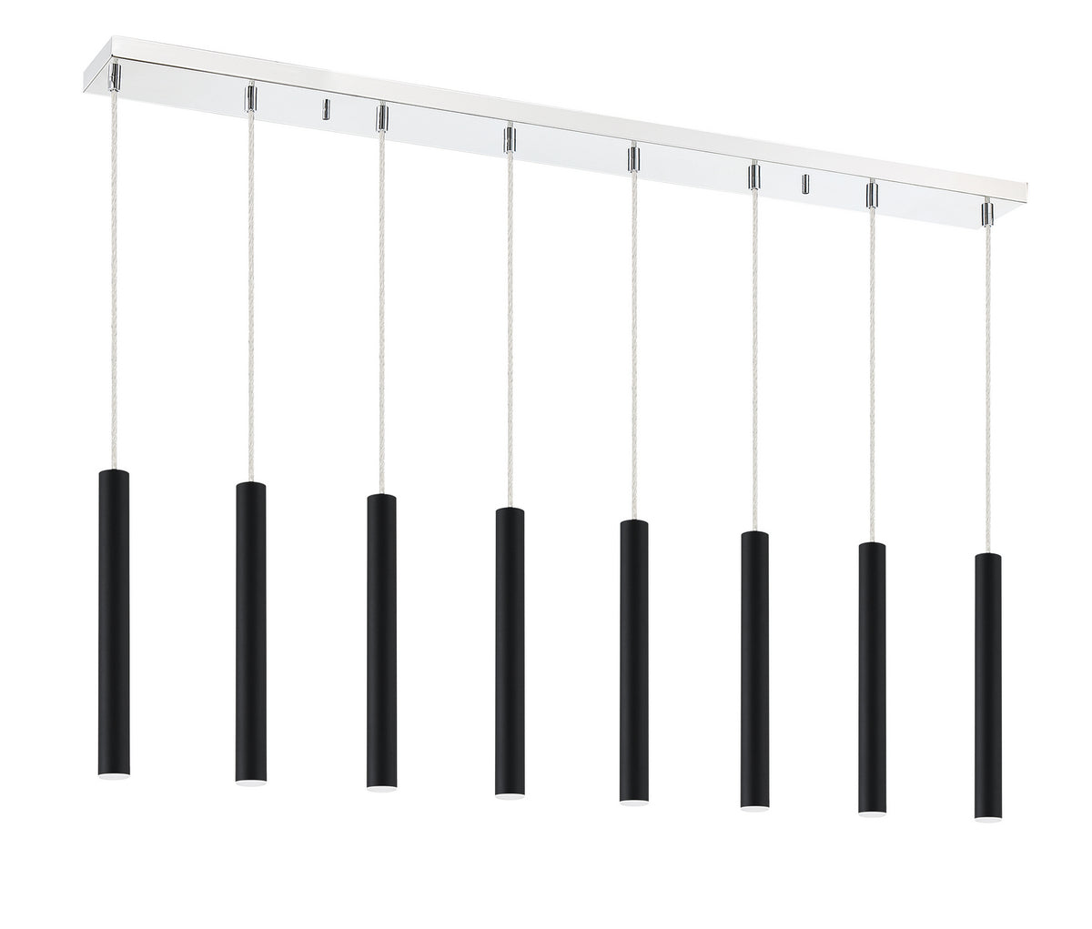 Suspension linéaire Forest — 2-Tier 8 lumières Noir mat, 12" – vue 5