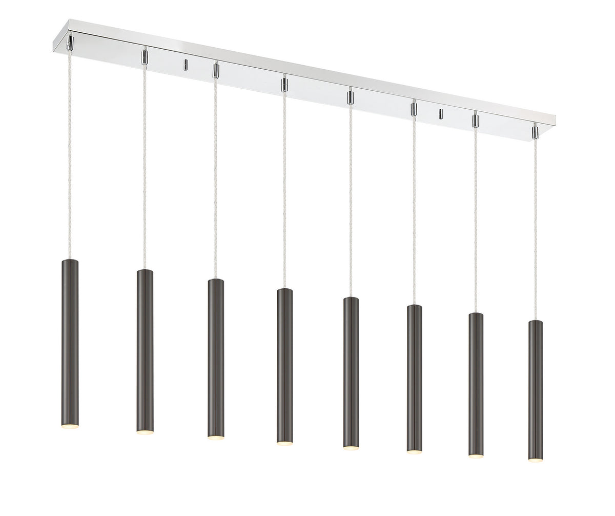 Suspension linéaire Forest — 2-Tier 8 lumières Noir perle, 12" – vue 2