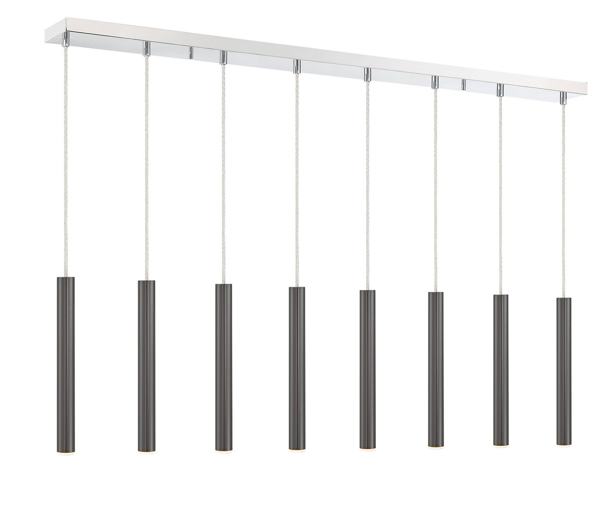 Suspension linéaire Forest — 2-Tier 8 lumières Noir perle, 12" – vue 3