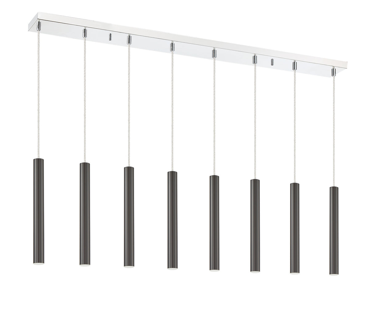 Suspension linéaire Forest — 2-Tier 8 lumières Noir perle, 12" – vue 5