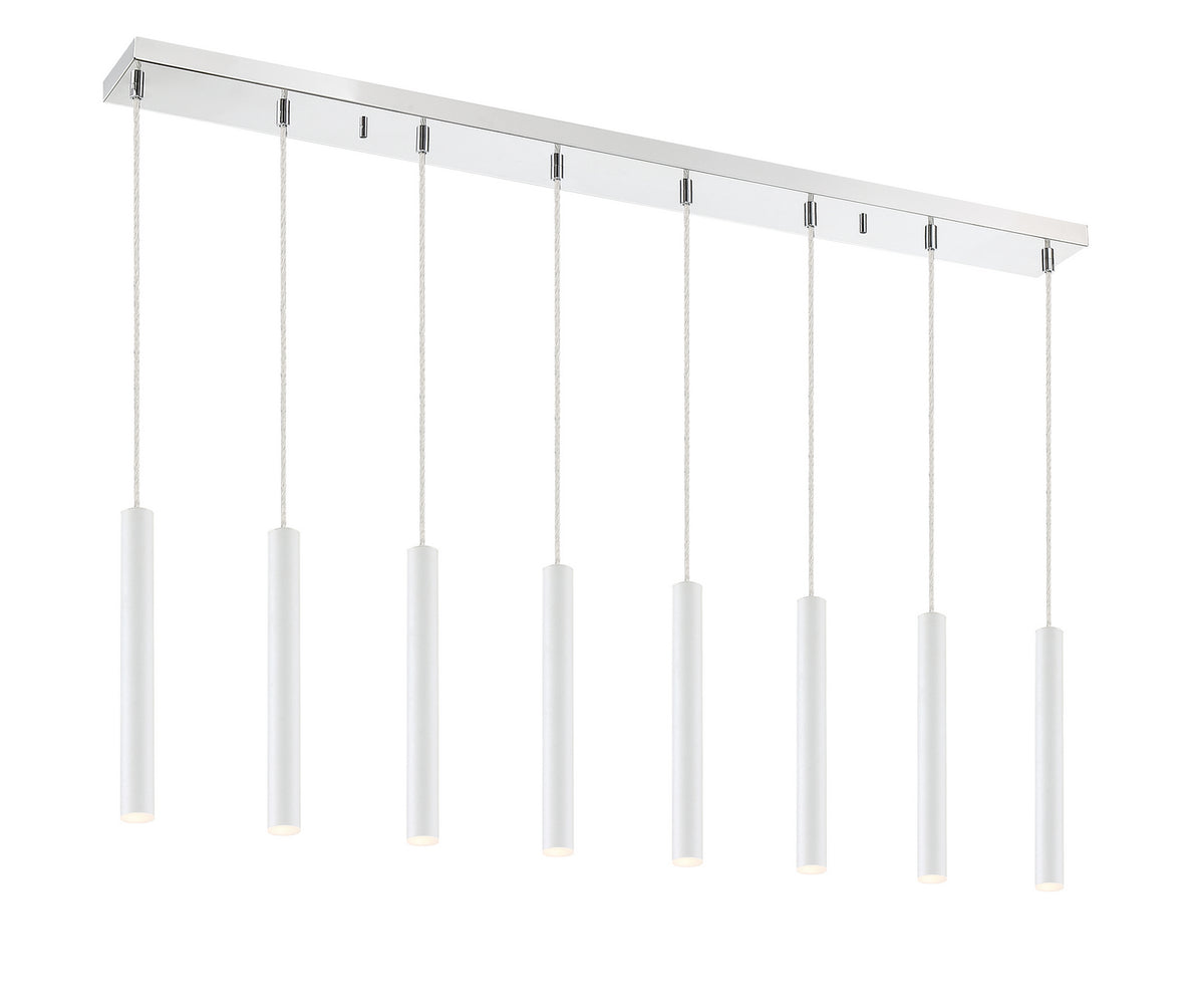 Suspension linéaire Forest — 2-Tier 8 lumières Blanc mat, 12" – vue 2
