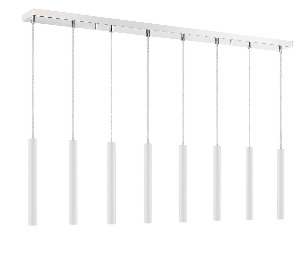 Suspension linéaire Forest — 2-Tier 8 lumières Blanc mat, 12" – vue 3