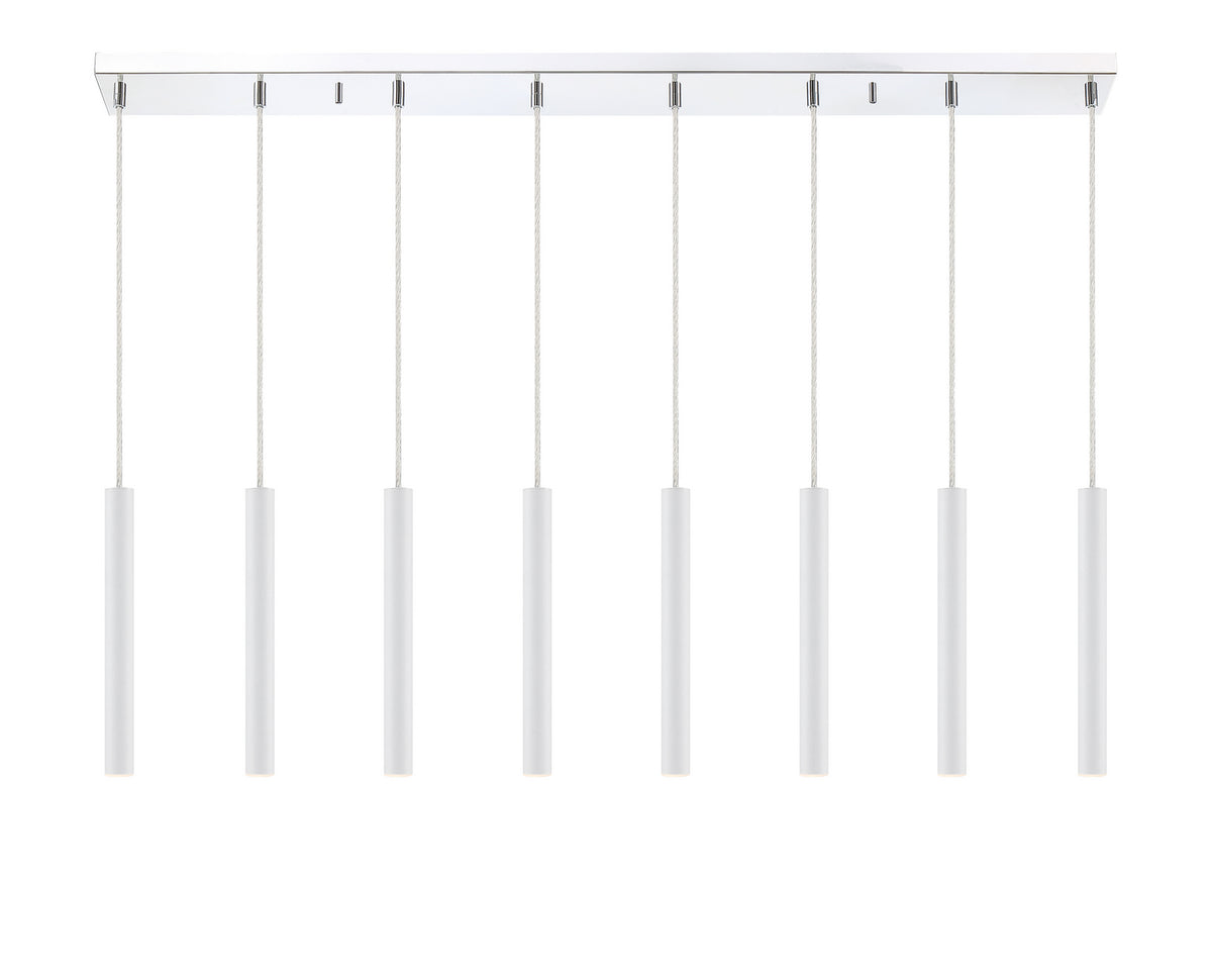 Suspension linéaire Forest — 2-Tier 8 lumières Blanc mat, 12" – vue 4