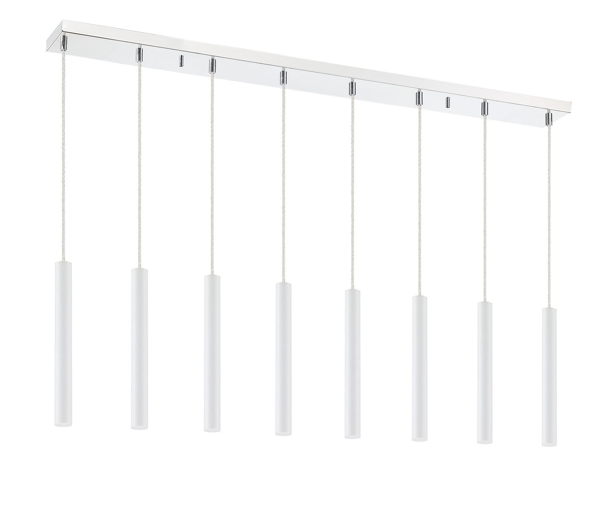 Suspension linéaire Forest — 2-Tier 8 lumières Blanc mat, 12" – vue 5