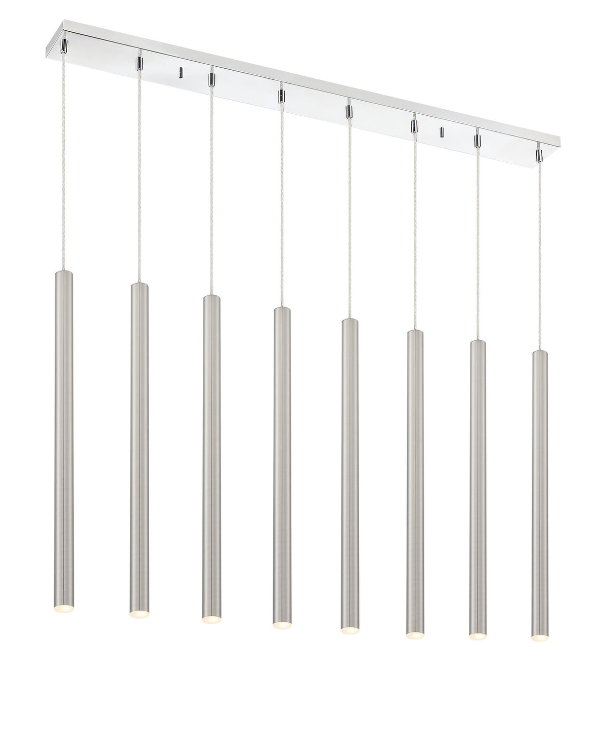 Suspension linéaire Forest — 2-Tier 8 lumières Nickel brossé, 24" – Z-Lite