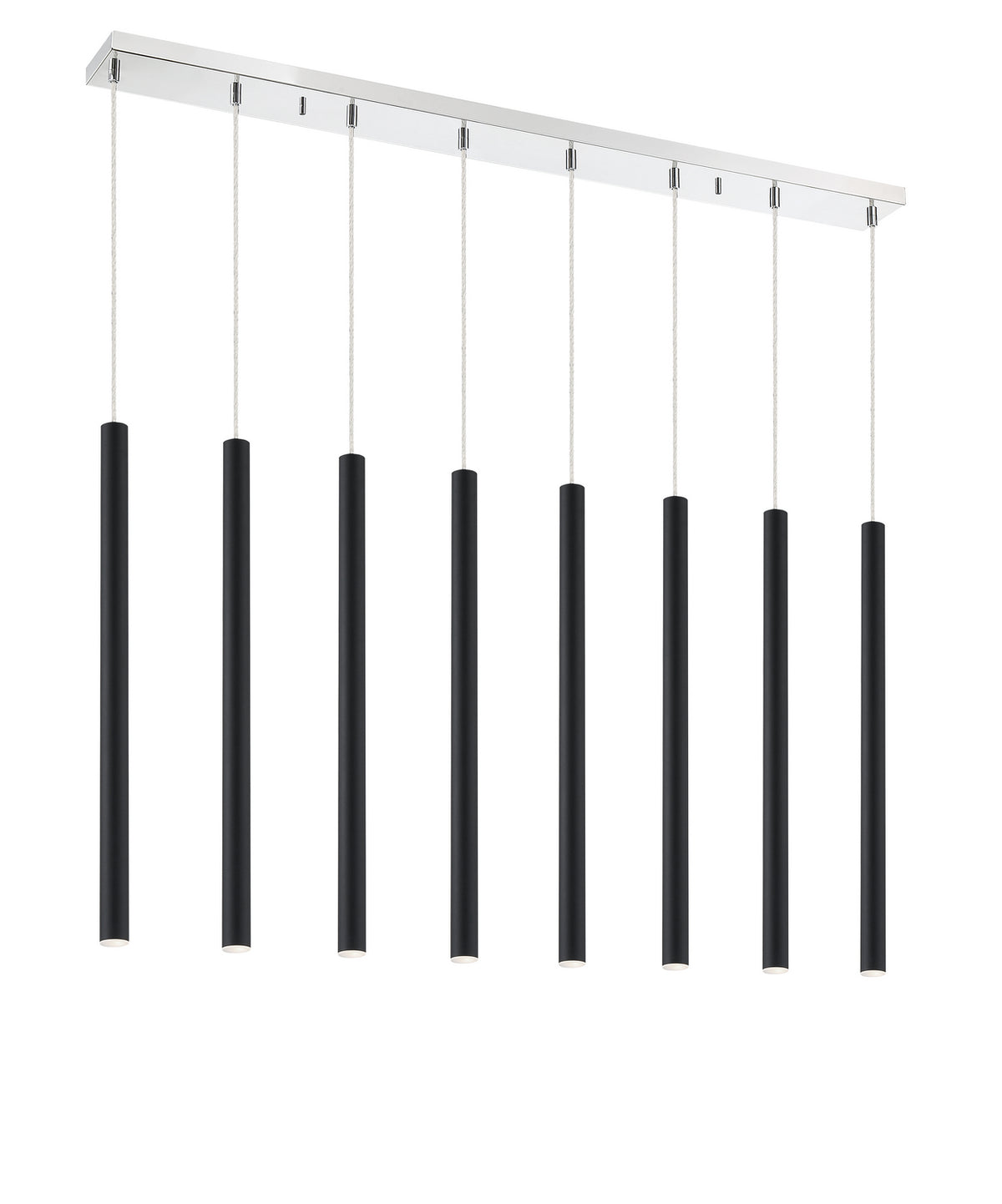 Suspension linéaire Forest — 2-Tier 8 lumières Noir mat, 24" – vue 2
