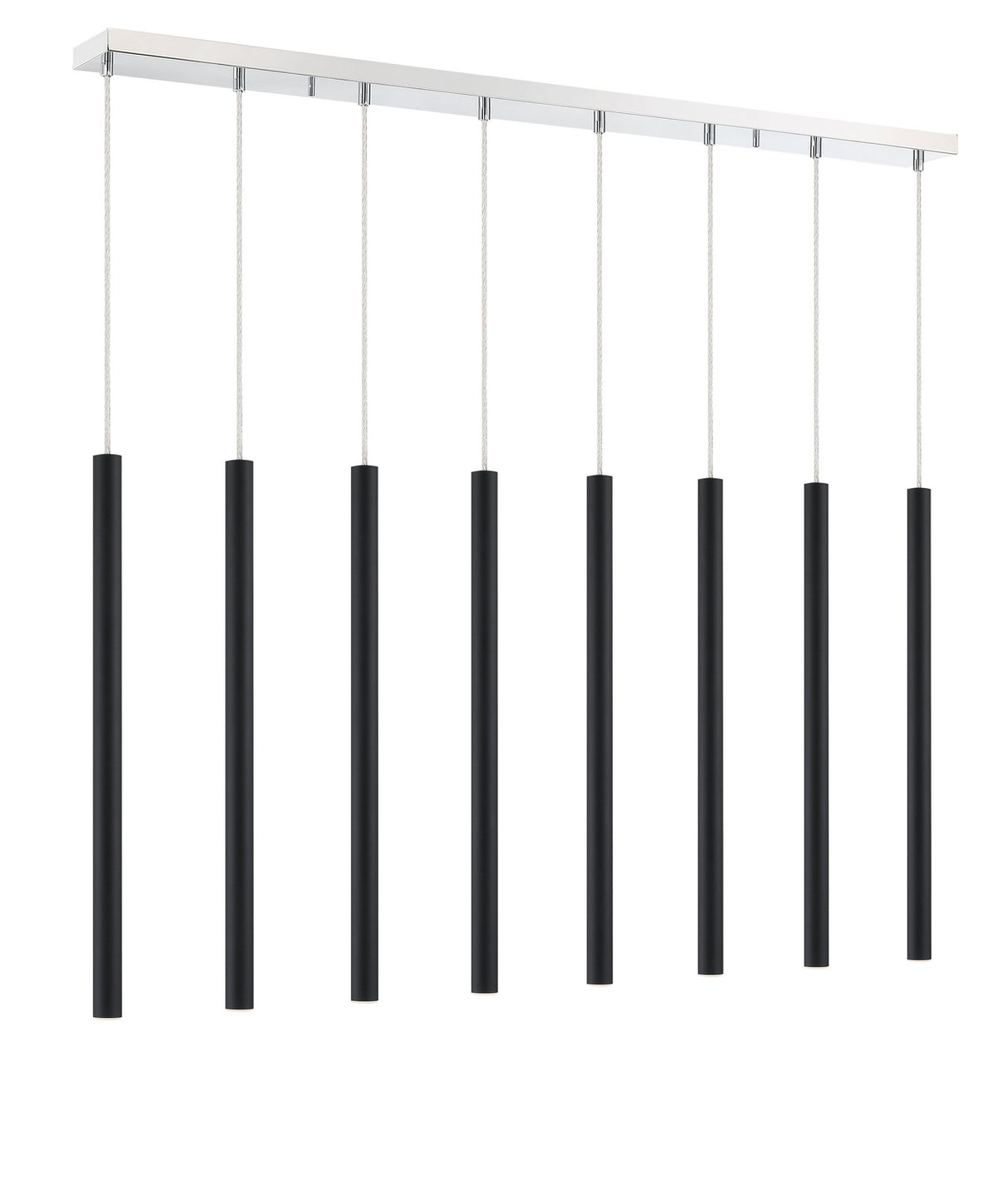 Suspension linéaire Forest — 2-Tier 8 lumières Noir mat, 24" – vue 3